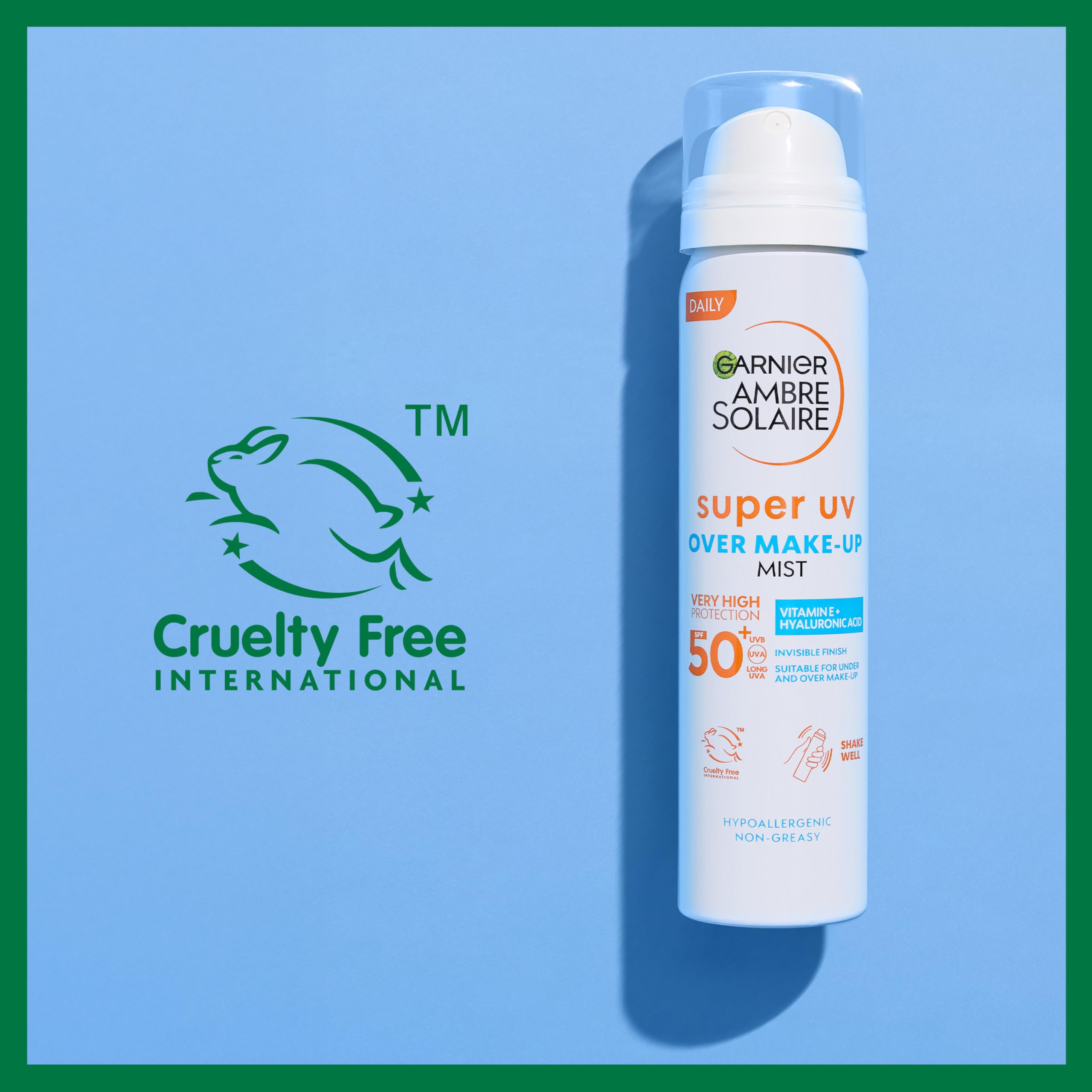 Garnier Ambre Solaire Over Makeup Super UV Protection Mist SPF50+ with Hyaluronic Acid & Vitamin E, 75ml 7