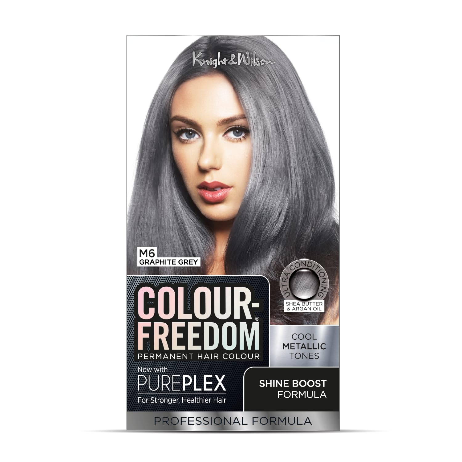 Knight & Wilson Colour Freedom Permanent Hair Dye - Metallic Graphite Grey with PurePlex