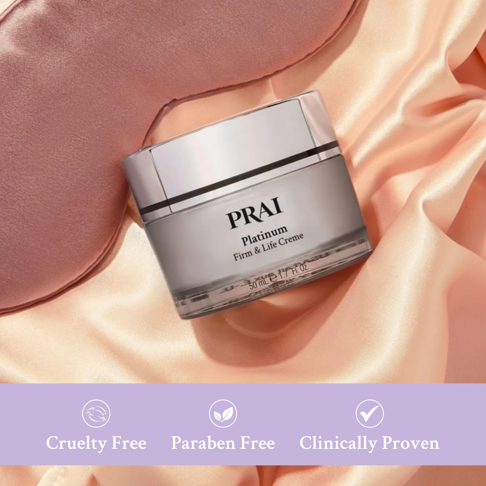 PRAI Platinum Firm & Lift Day Creme 50ml - Hydrating Moisturiser with Platinum & Hyaluronic Acid 4