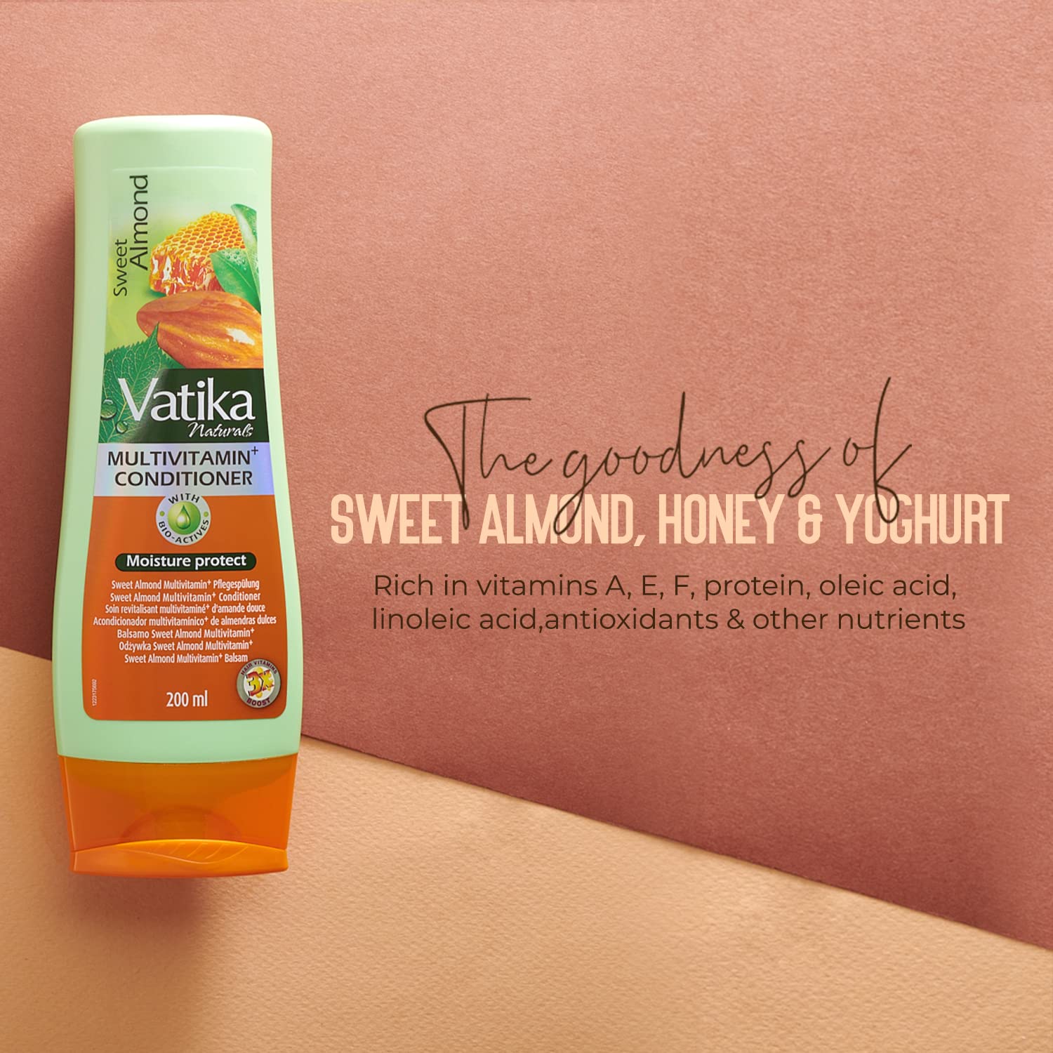 Vatika Naturals Sweet Almond Moisturizing Conditioner for Dry, Frizzy, Coarse Hair (200 ml) 4