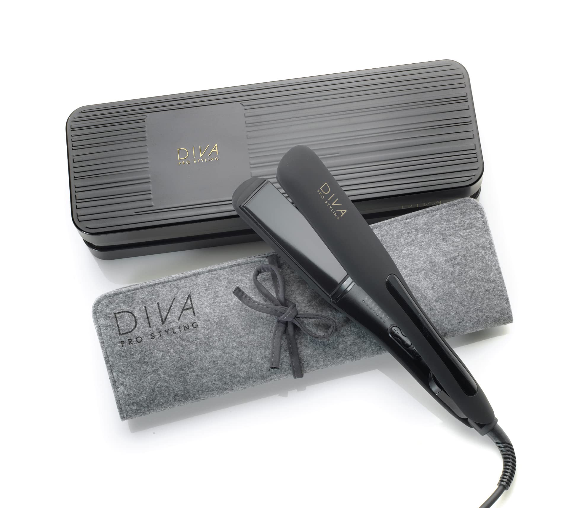 Diva Pro Styling Wide Digital Straightener with Macadamia, Argan & Keratin Infusion