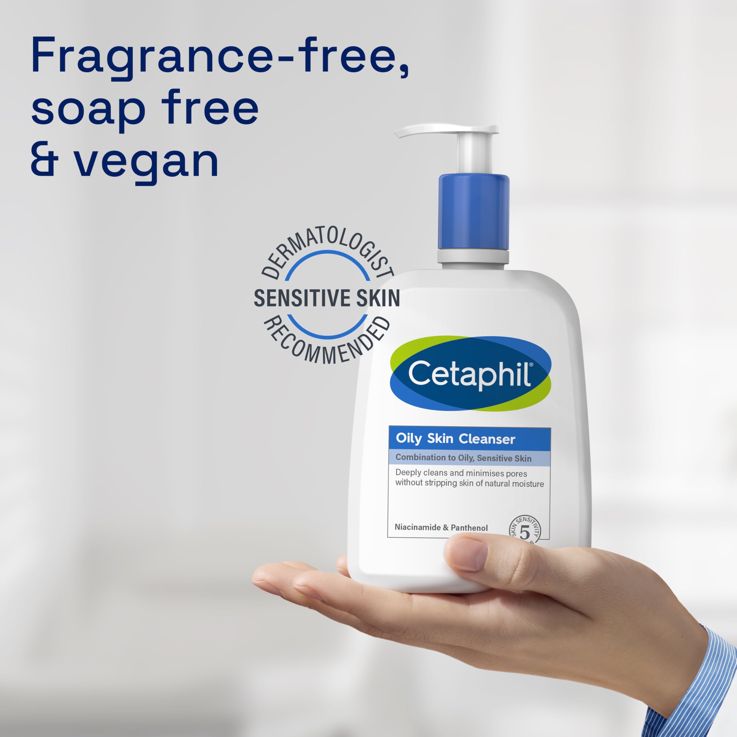 Cetaphil Gesichtsreiniger für fettige Haut, 473 ml, Gesichtswaschgel, für Mischhaut bis fettige Haut 5