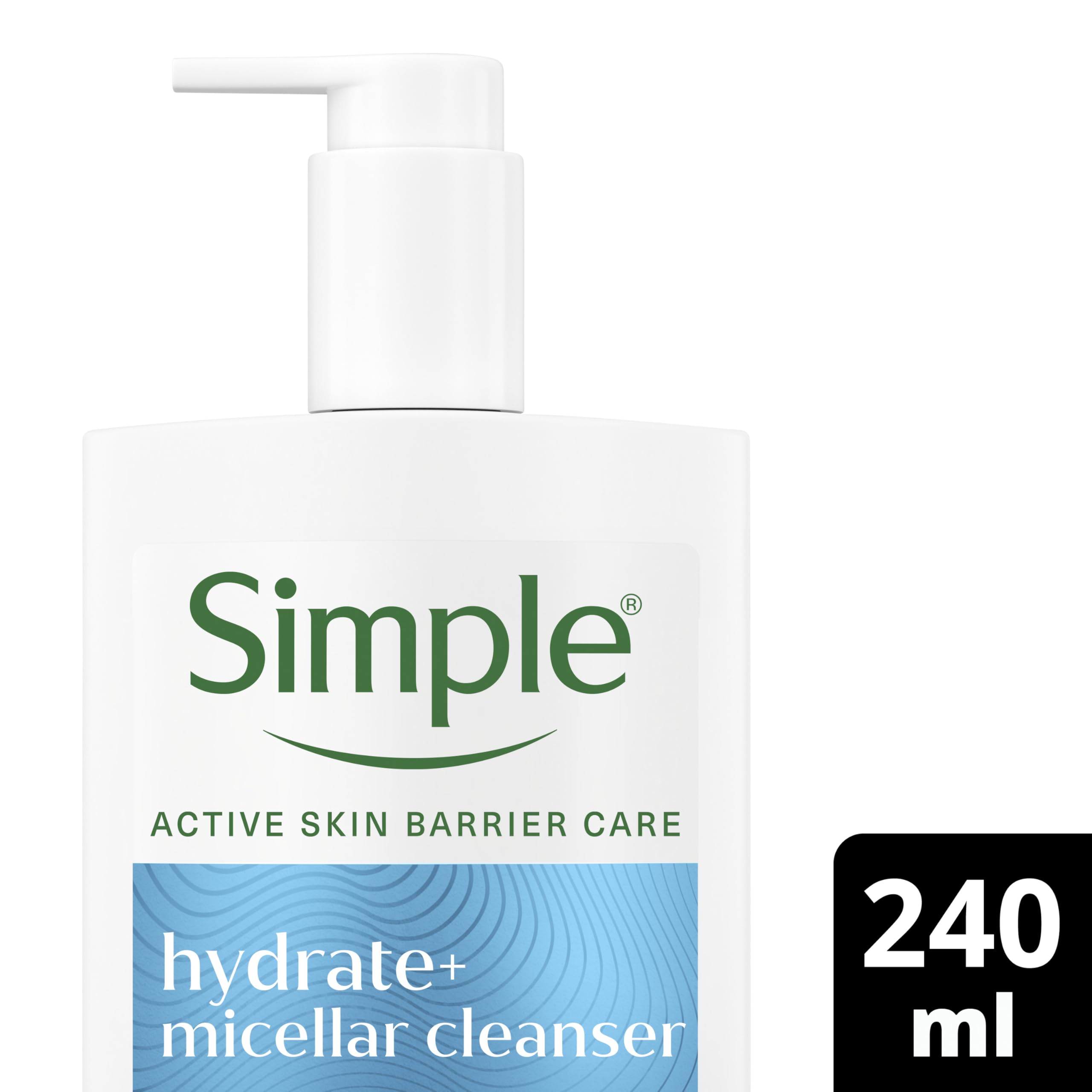 Simple Hydrate+ Micellar Facial Cleanser with Vegan Glycerin for Hydration