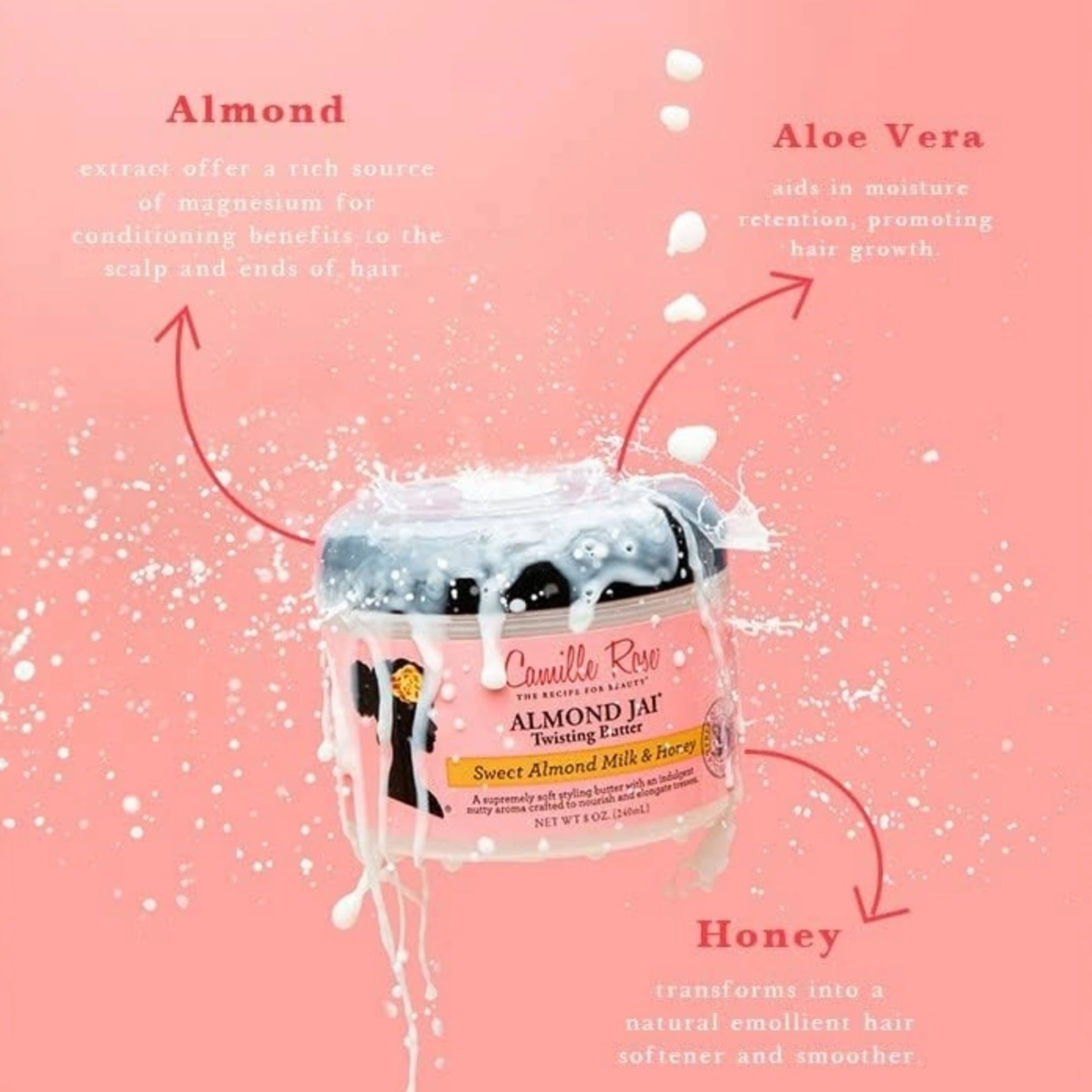 Camille Rose Naturals Almond Jai Twisting Butter for Defined Coils, Curls, and Waves 240ml 6