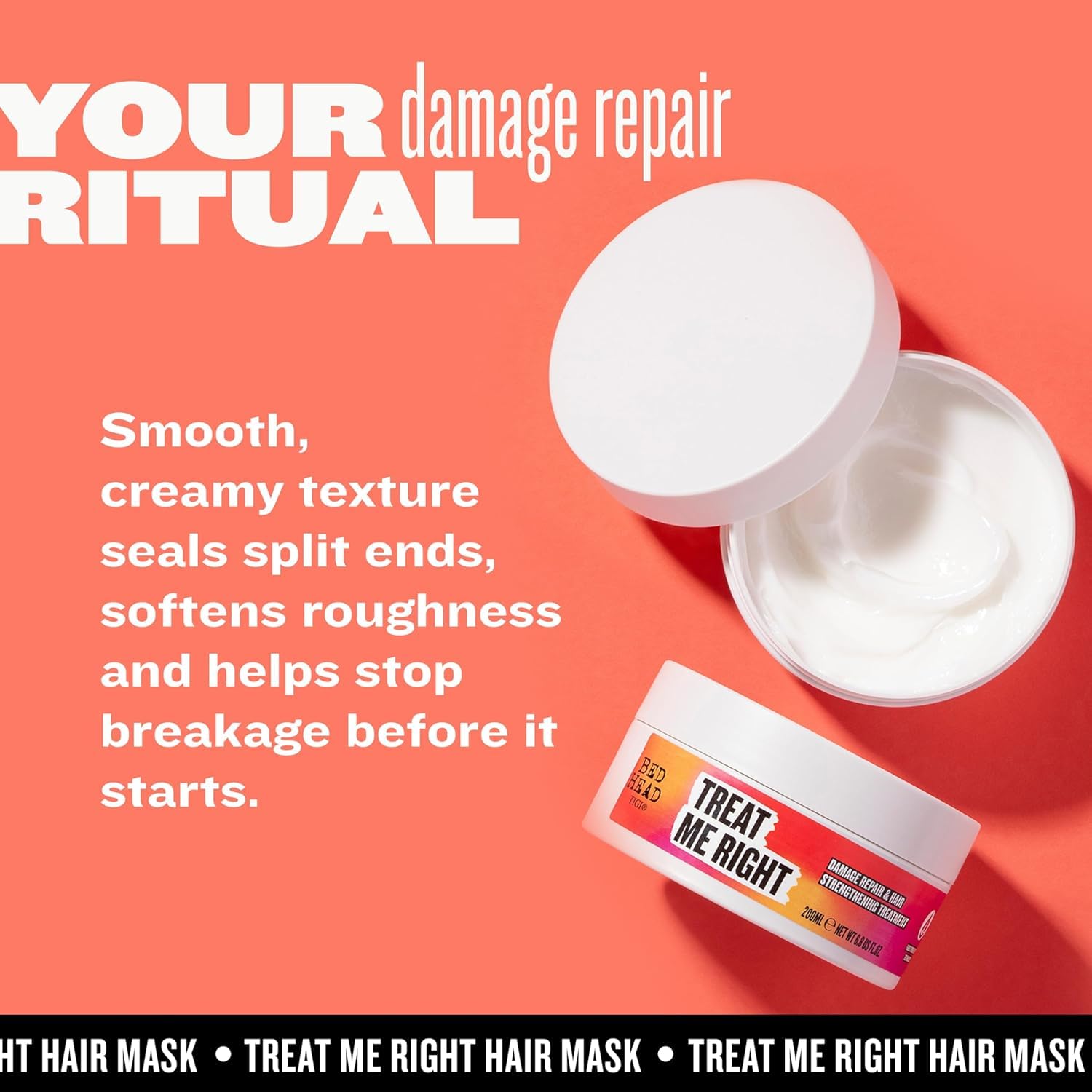 Bed Head by TIGI Treat Me Right Haarmaske – 200 ml Tiefenpflege für geschädigtes Haar 4