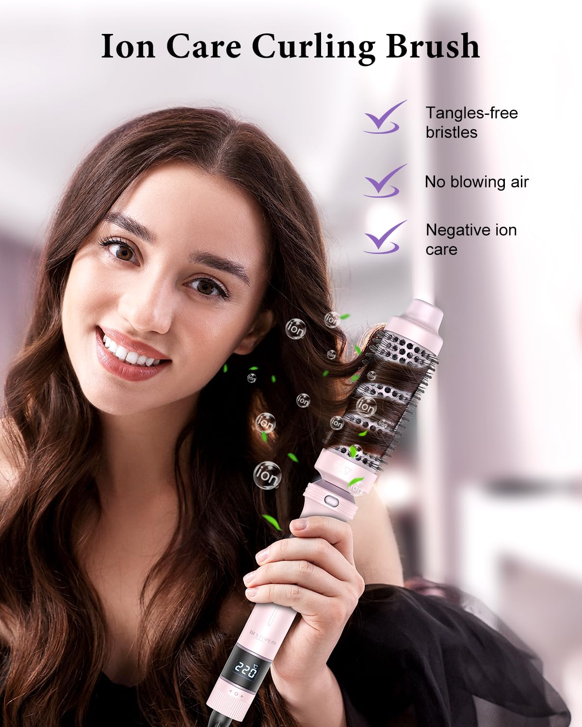 BESTOPE PRO 5-in-1 Hair Styling Set: Curling Wand, Straightener, Thermal Brush & 13 Temp Controls 4