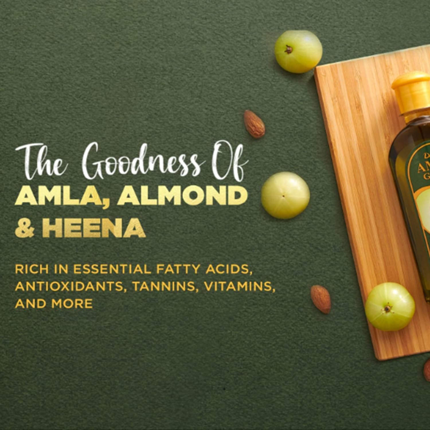 Dabur Amla Gold Haaröl – 200 ml, für langes, weiches und kräftiges Haar, angereichert mit P 3