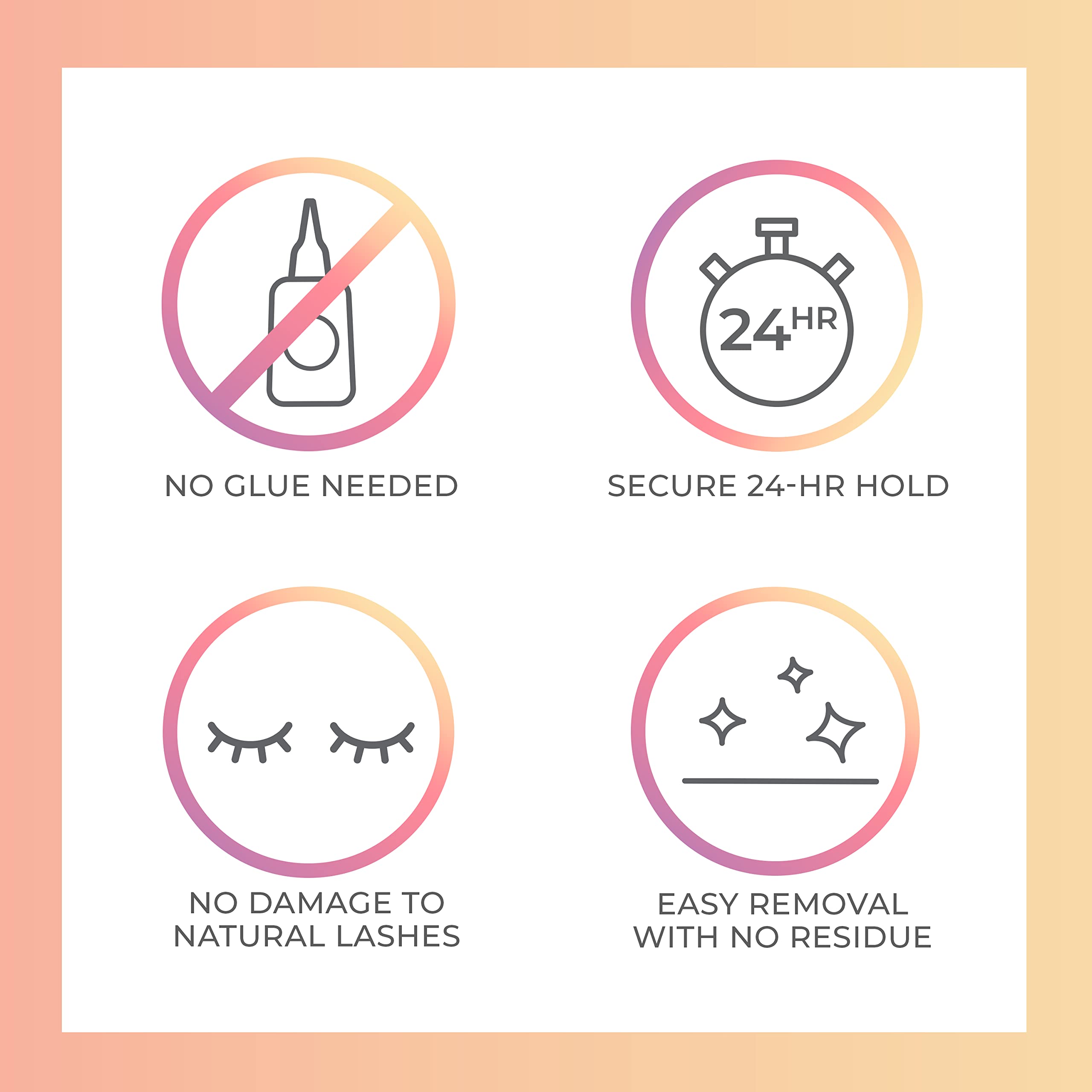 KISS imPRESS Press-On Falsies Eyelash Clusters Kit, Natural Look, Black, No Glue Required 7