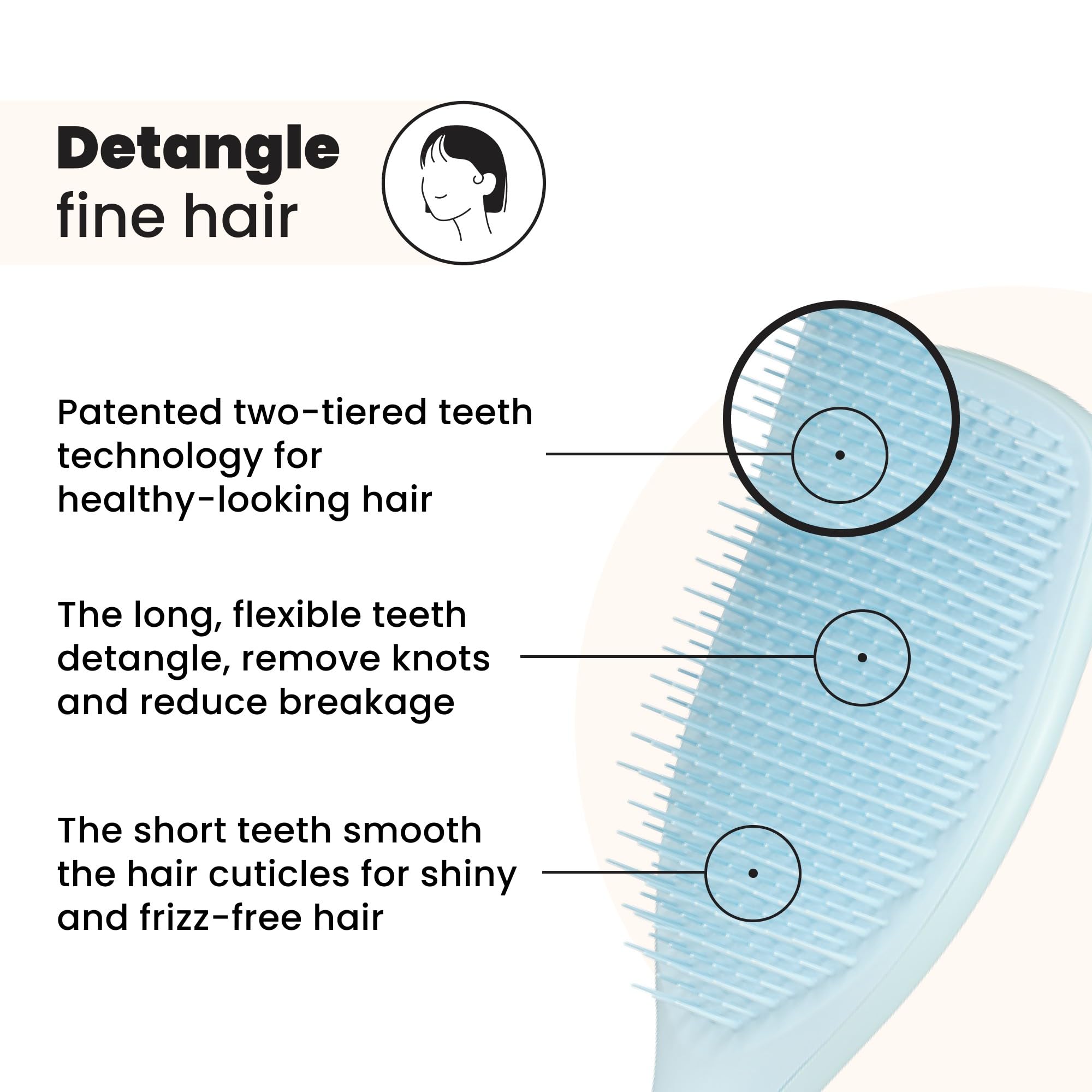 Tangle Teezer Large Ultimate Detangler Hairbrush for Fine & Fragile Hair - Seafoam Blue