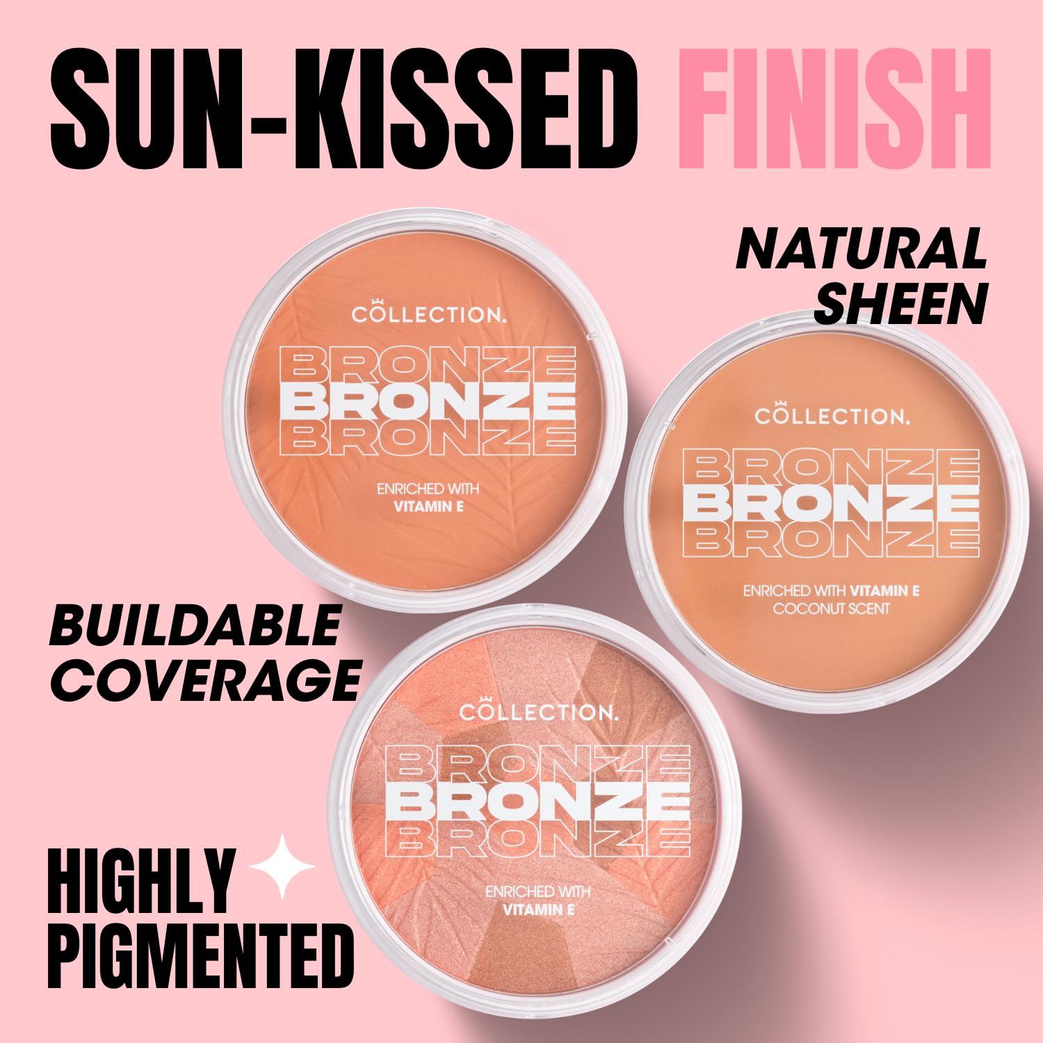 Collection Cosmetics Bronze Glow, hochpigmentierter Bronzer, 15 g, Mosaic Sunkissed 5