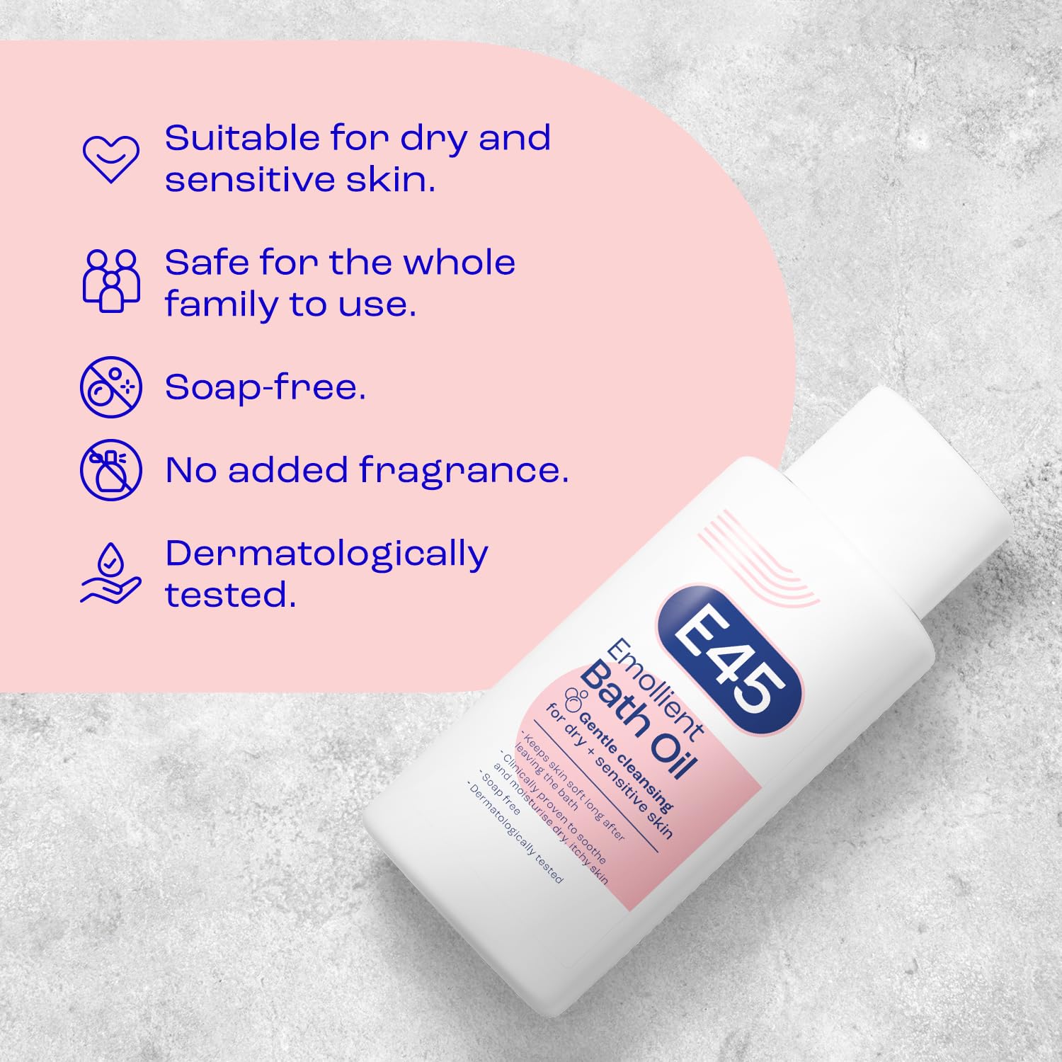 E45 Dermatological Emollient Bath Oil for Dry Skin Conditions (500 ml) 5