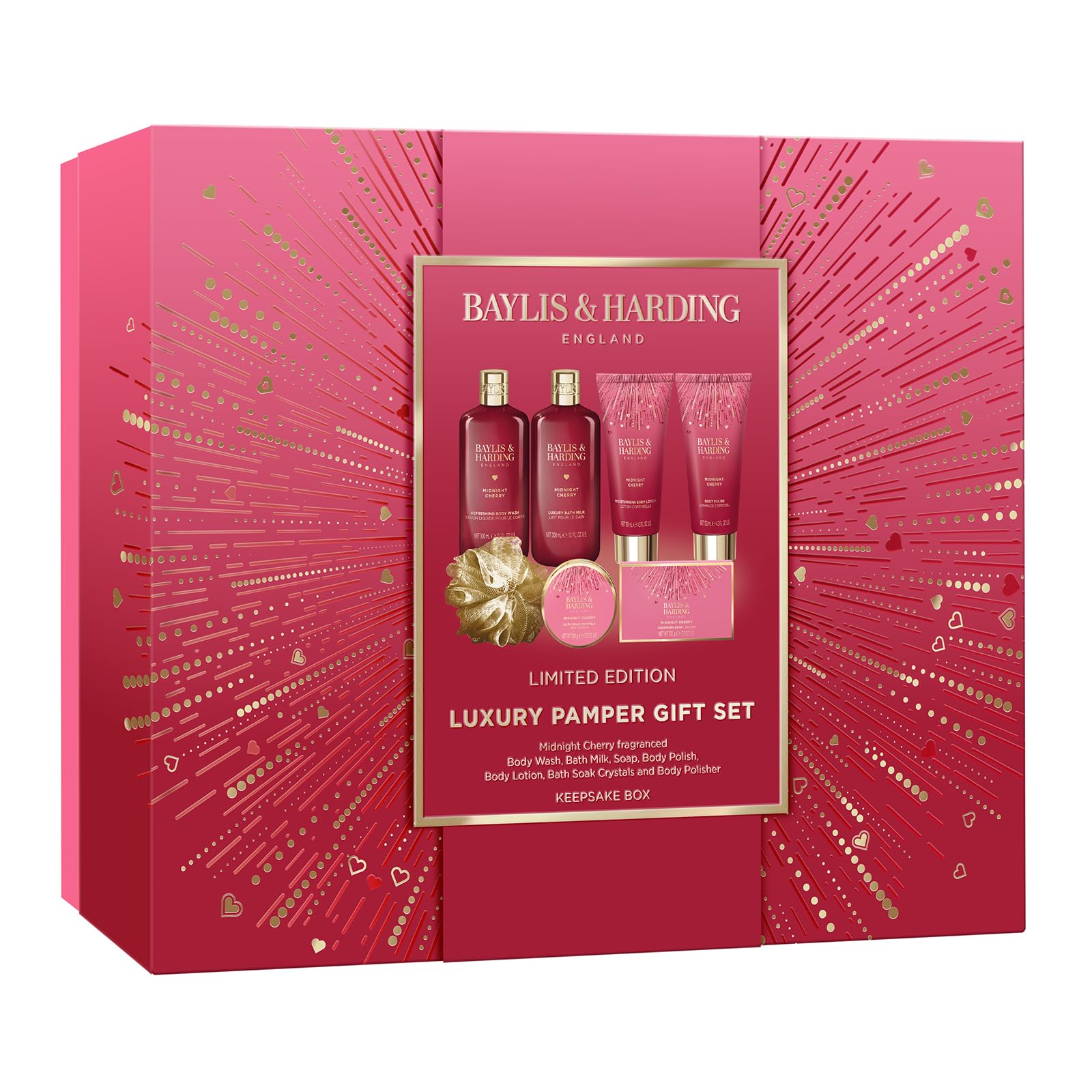 Baylis & Harding Midnight Cherry Luxury Pamper Gift Set - Vegan Friendly 8