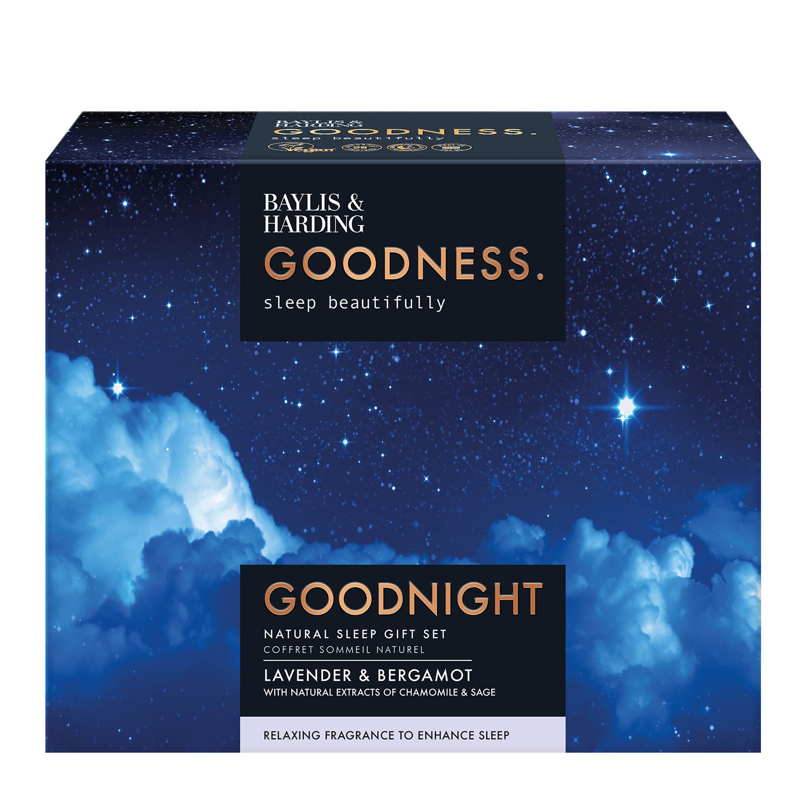 Baylis & Harding Goodness Sleep Lavender & Bergamot Gift Set with Bath Soak & Pillow Mist