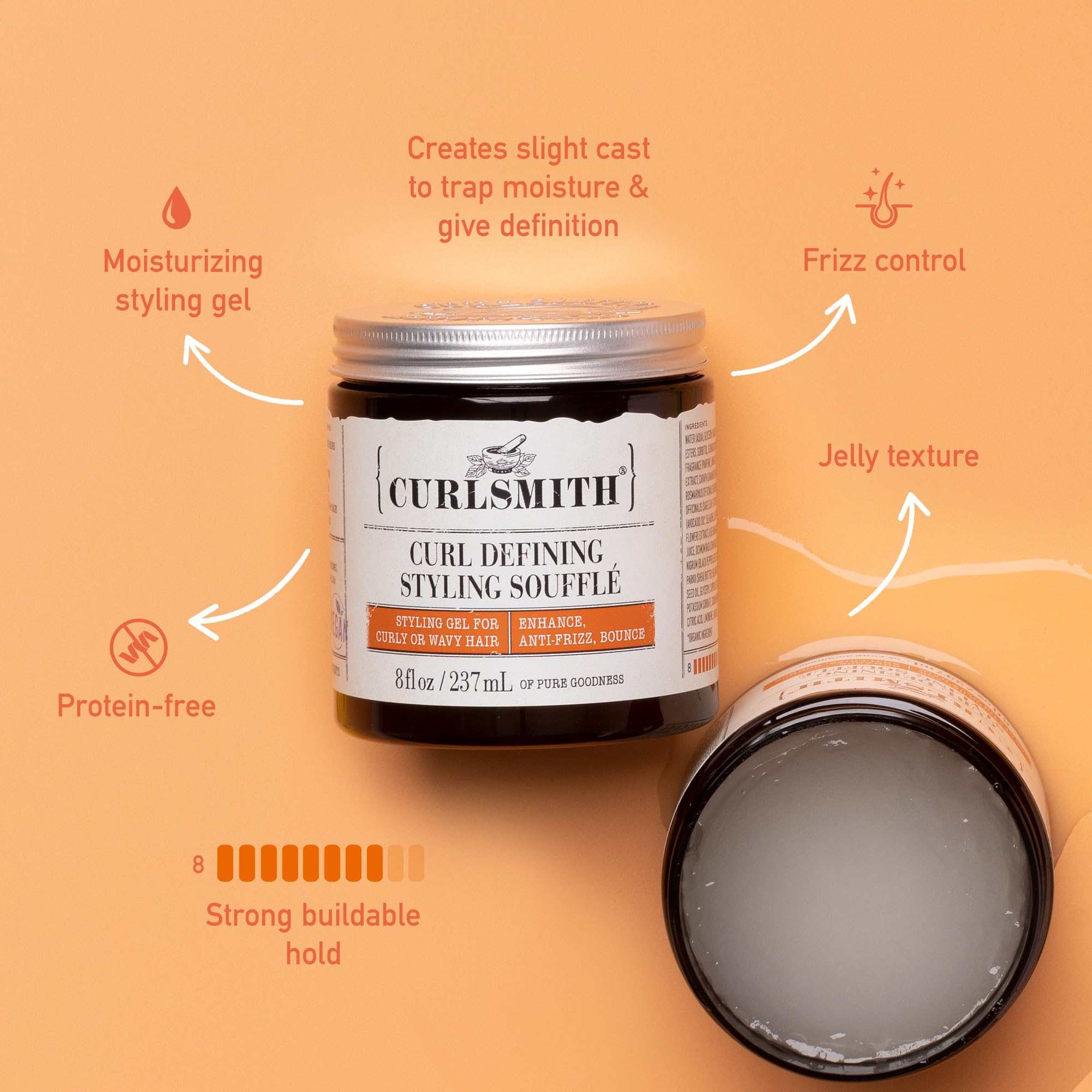 CURLSMITH Curl Defining Styling Soufflé - Vegan Medium Hold Styling Gel for Definition