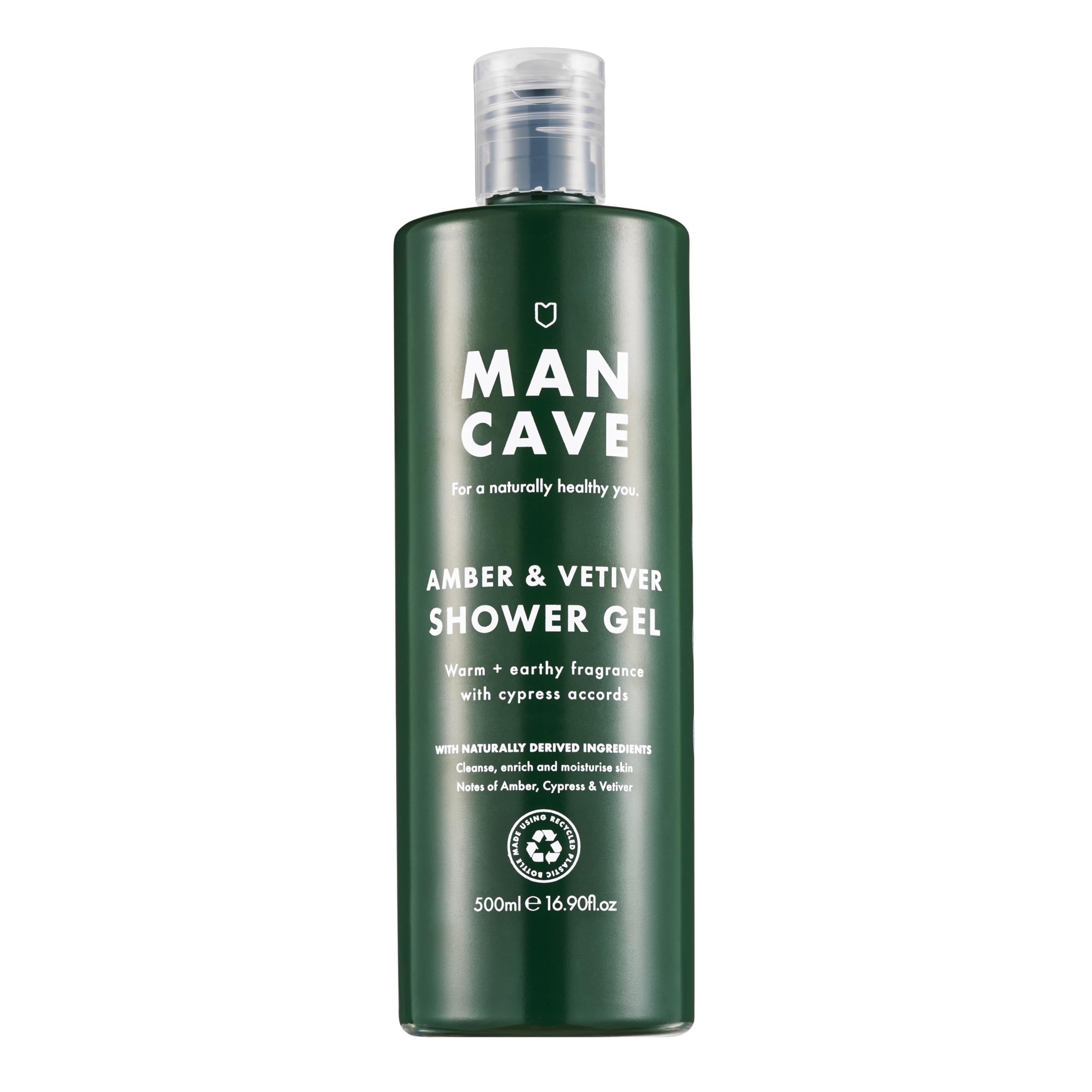 ManCave Amber Vetiver Mens Shower Gel Body Wash 500 ml Natural Ingredients