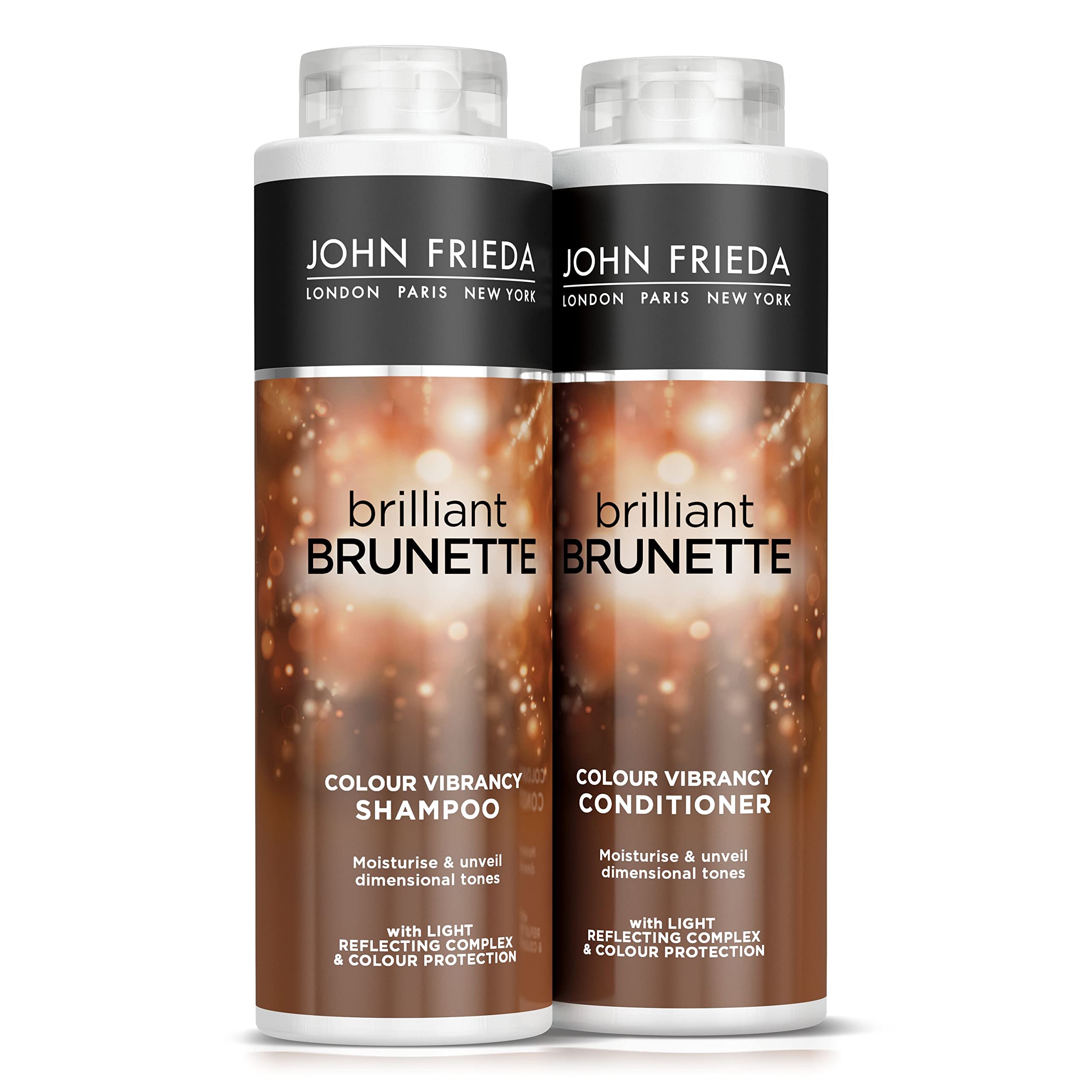 John Frieda Brilliant Brunette Colour Vibrancy Shampoo and Conditioner Duo Twin Pack 500ml