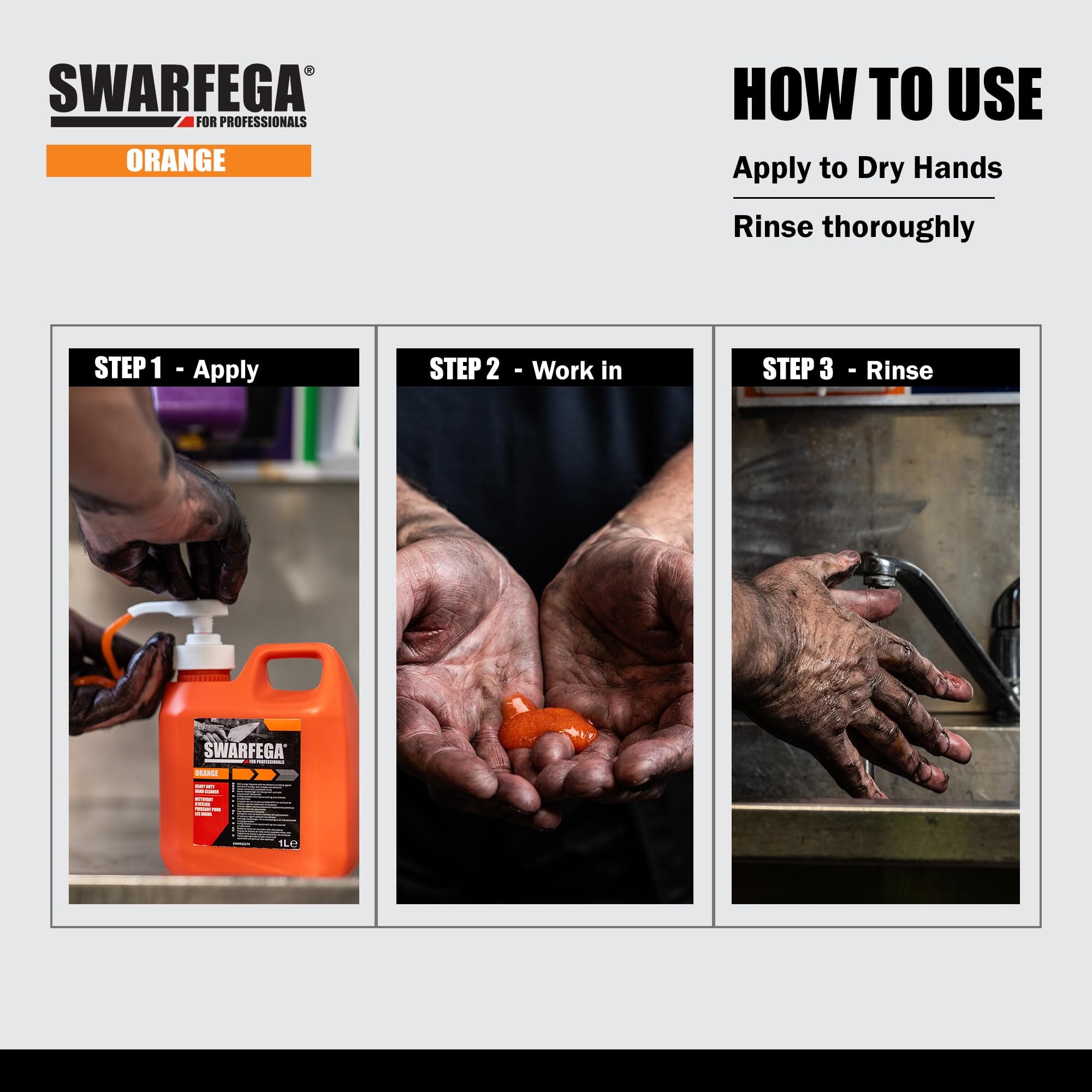Swarfega Orange Industrial Hand Cleaner with Natural Cornmeal Scrubbing Agents 1L 7