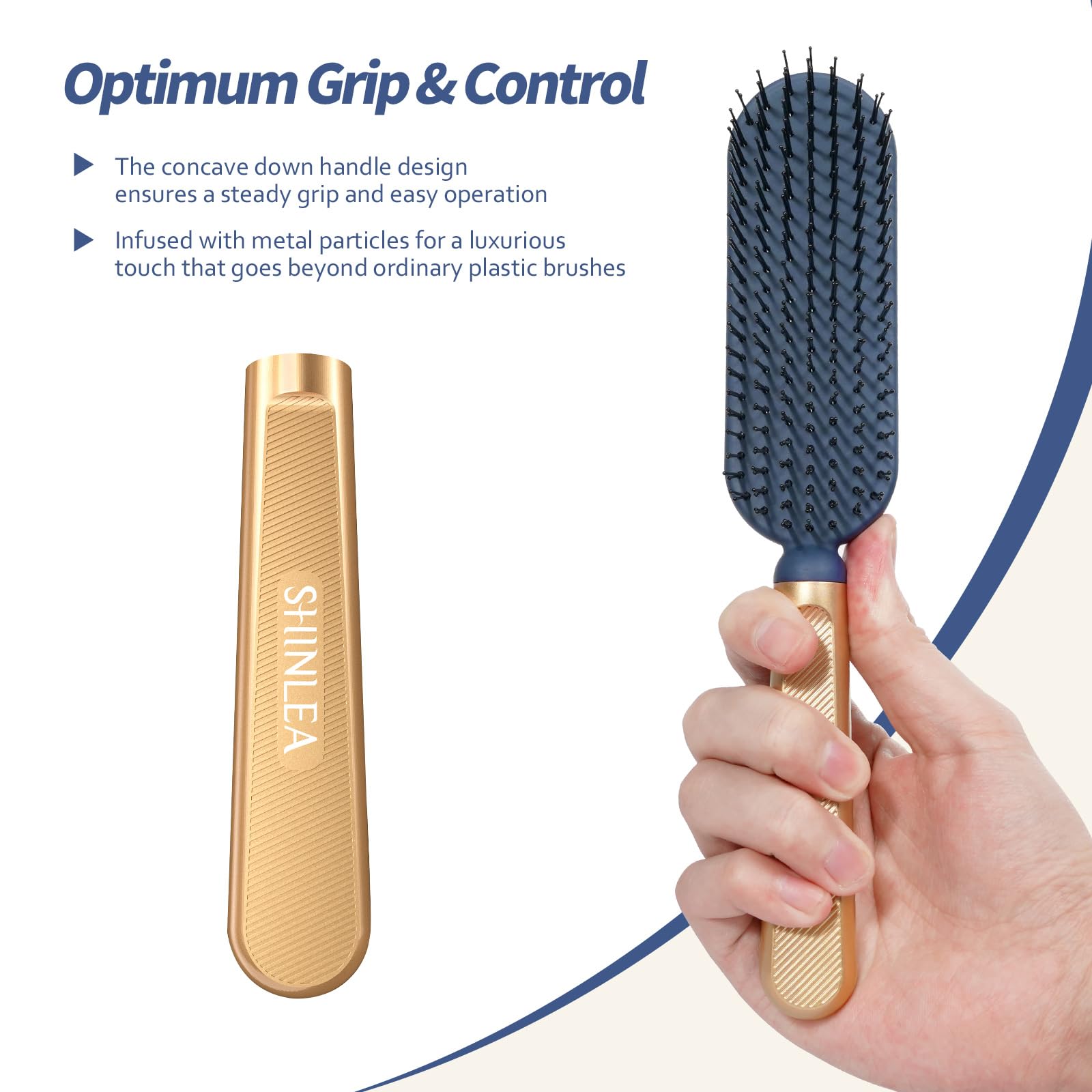 SHINLEA Detangler Hair Brush for Wet & Dry Hair Styling with Scalp Massage Bristles 4