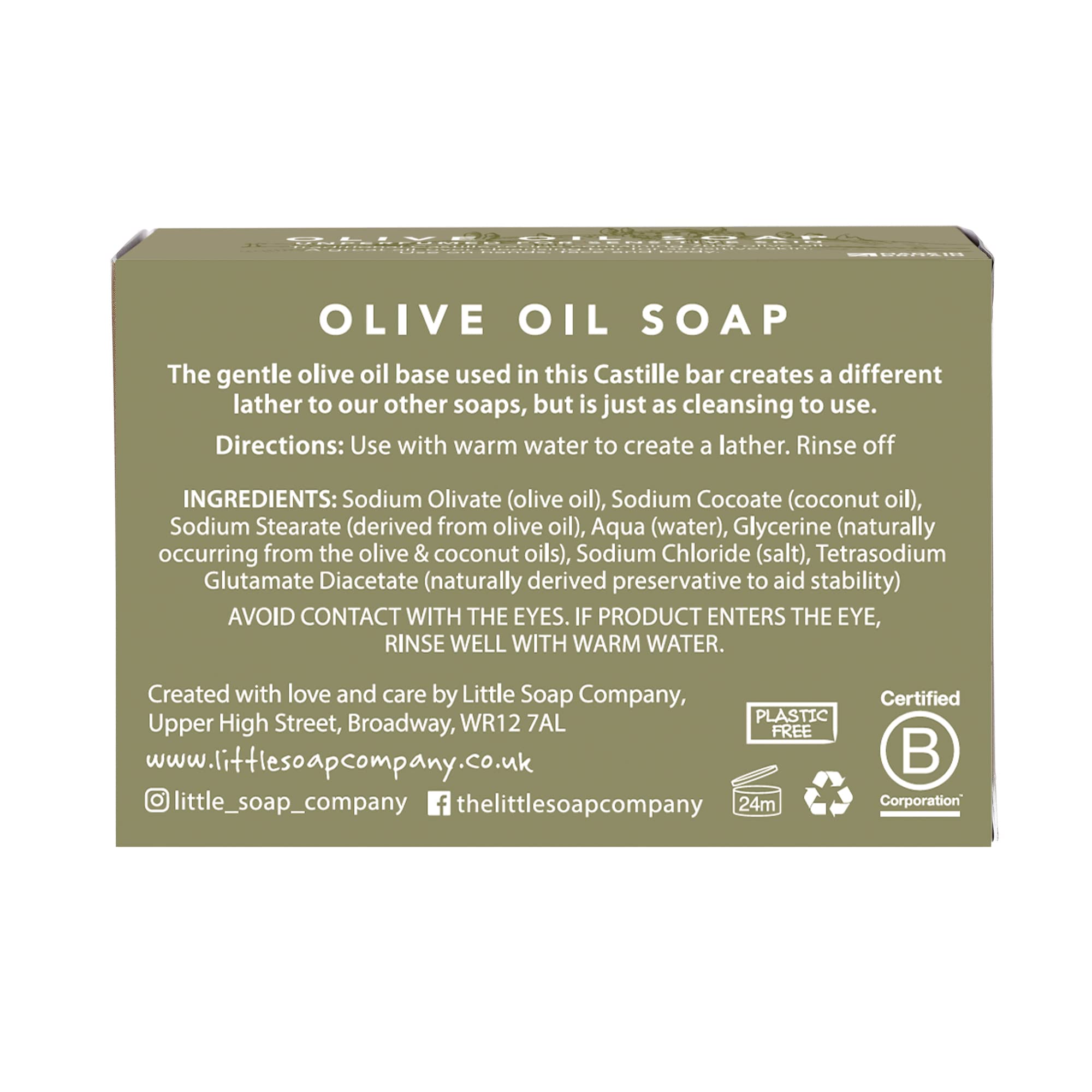 Little Soap Company Olive Oil Soap Bar - Vegan, Cruelty Free, Unperfumed for Sensitive Skin 3