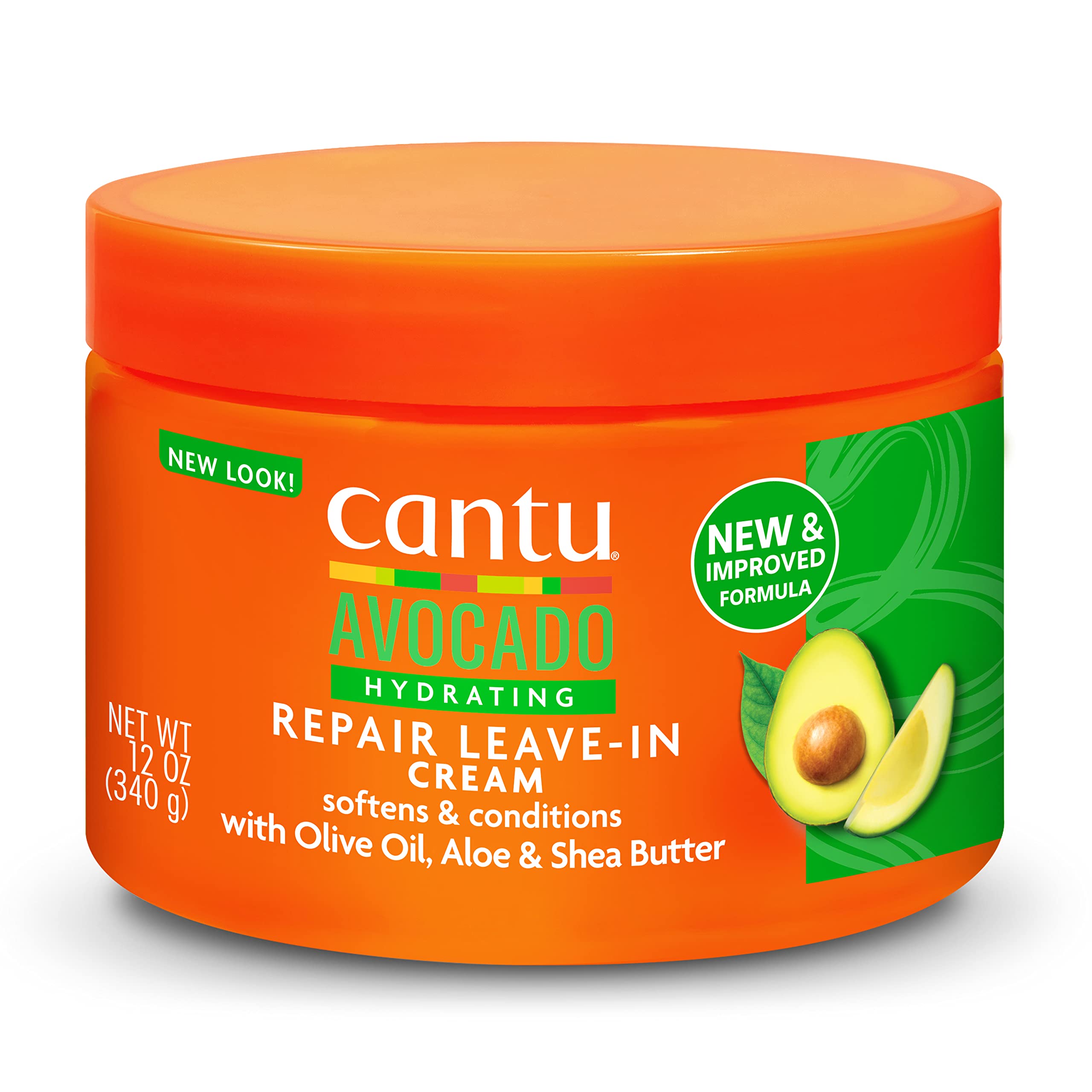 Cantu Avocado Leave-In Conditioning Repair Cream for Curly, Coily, Wavy Hair 340g