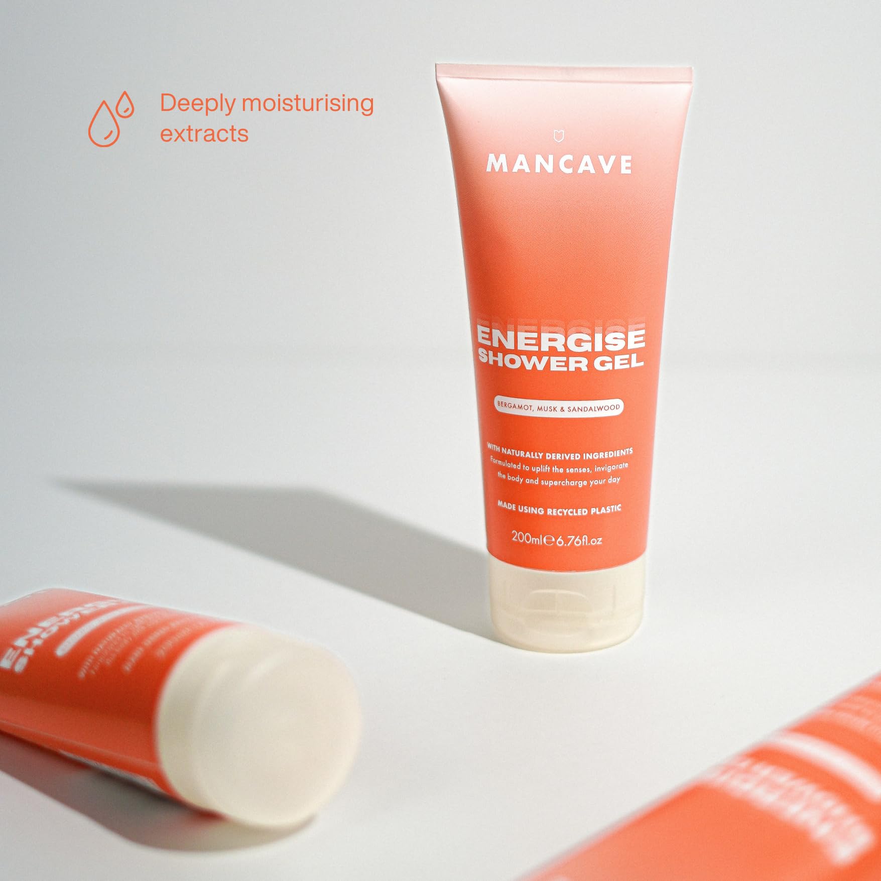 ManCave Energise Shower Gel for Men with Bergamot, Musk, and Sandalwood