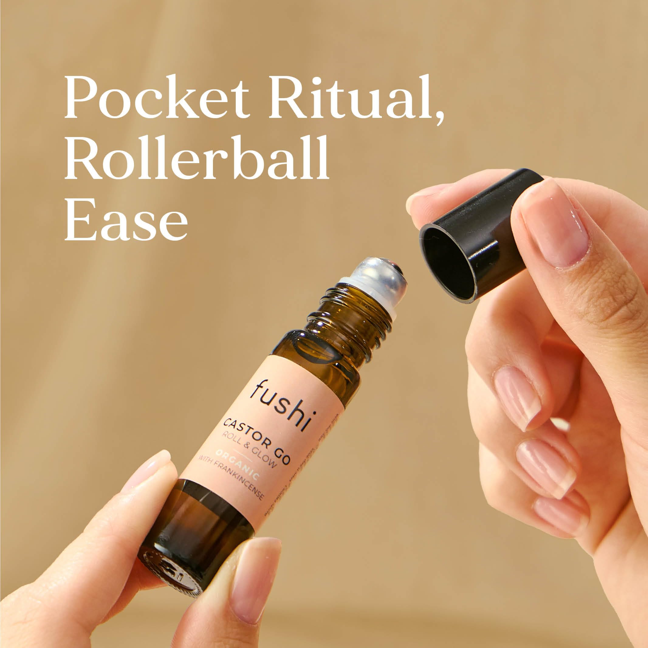 Fushi Bio-Rizinusöl 10 ml Roll &amp; Glow, 100 % rein, kaltgepresst, für trockene Haut, Wimpern und Augenbrauen – praktische Größe für unterwegs, hexanfrei, natürlich, lebensmittelecht 4