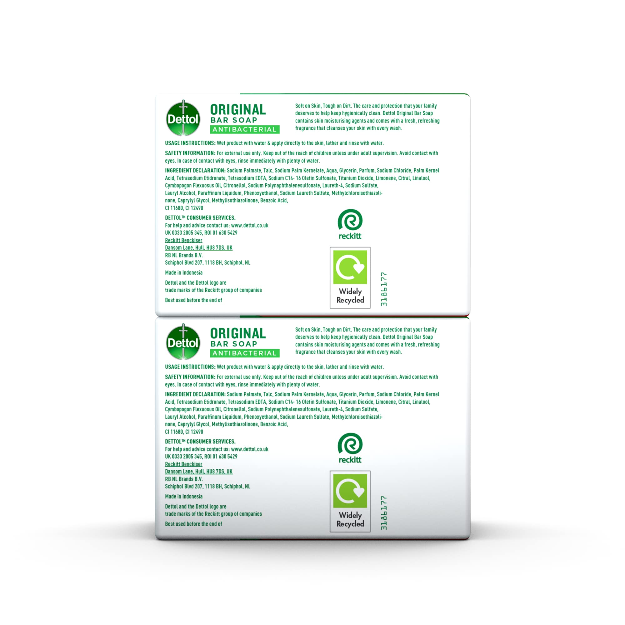 Dettol Original Bar Soap Anti-Bacterial Cleanser, Pack of 2 x 100g 6