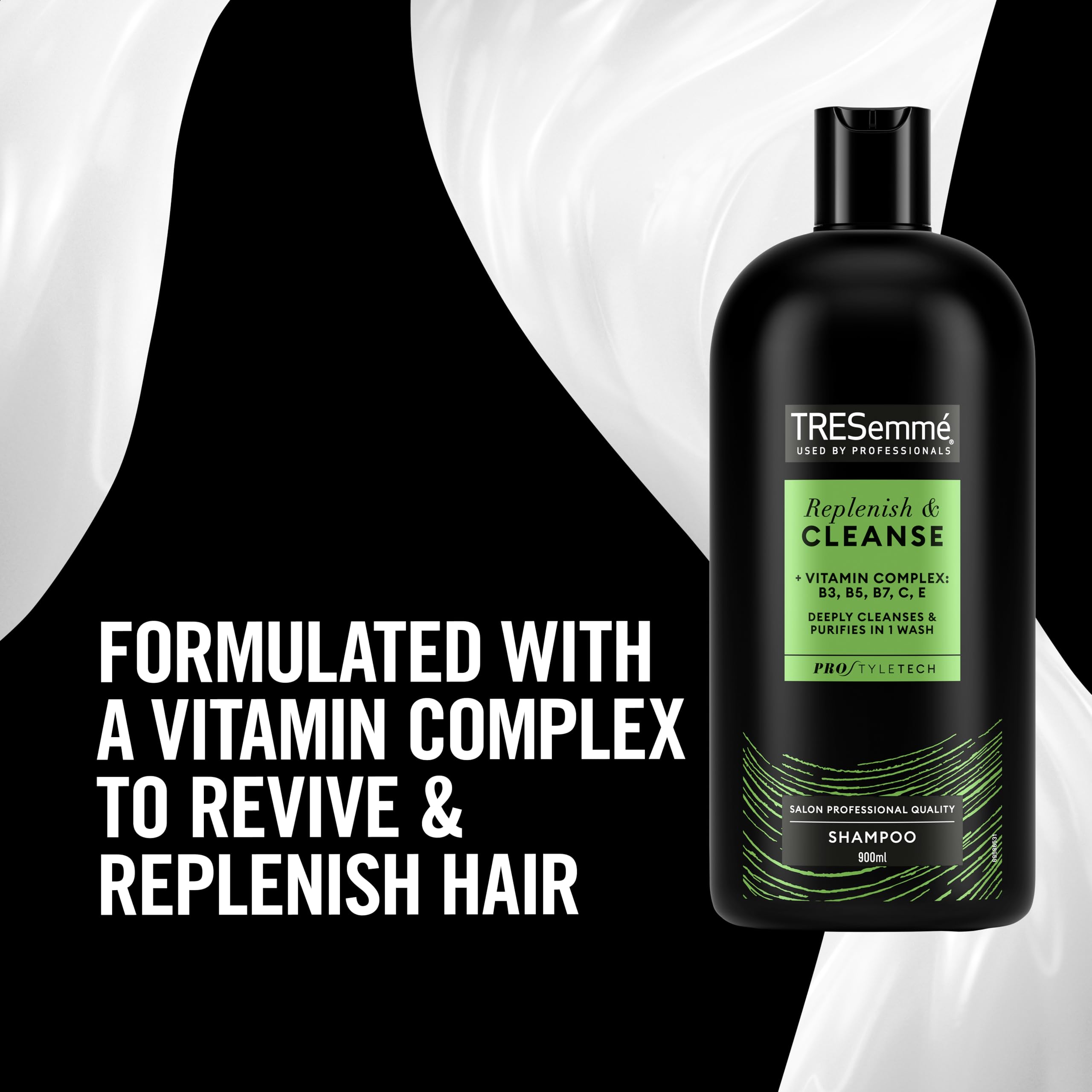 TRESemmé Replenish & Cleanse Shampoo with Vitamin C for Greasy Hair, 900 ml