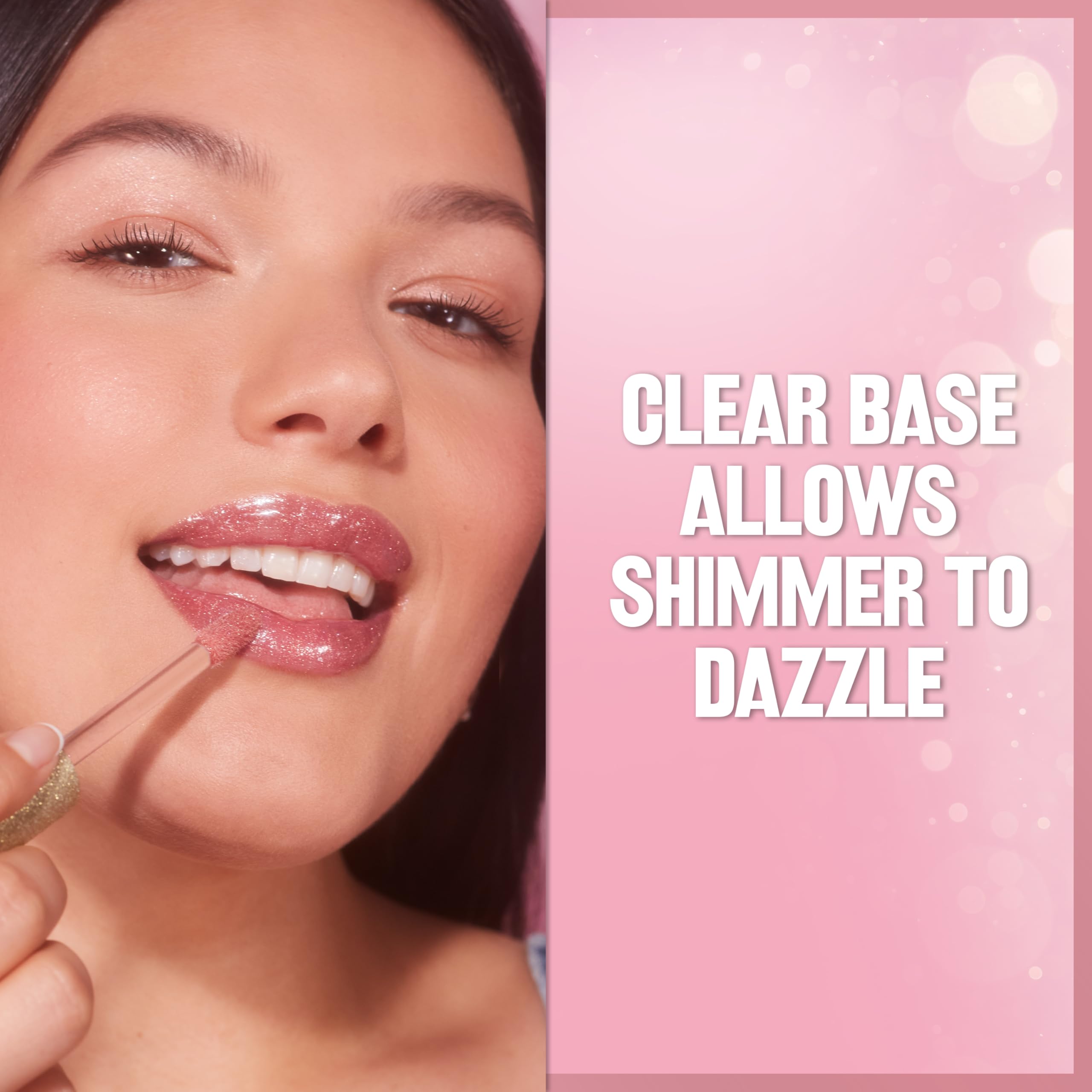 Revlon Super Lustrous Glimmer Gloss – Feuchtigkeitsspendender und aufpolsternder Lipgloss mit pflanzlichem Glitzer, 3D-Schimmer, 39 % mehr Feuchtigkeit und extra großem Applikator, Pink Prisma 9