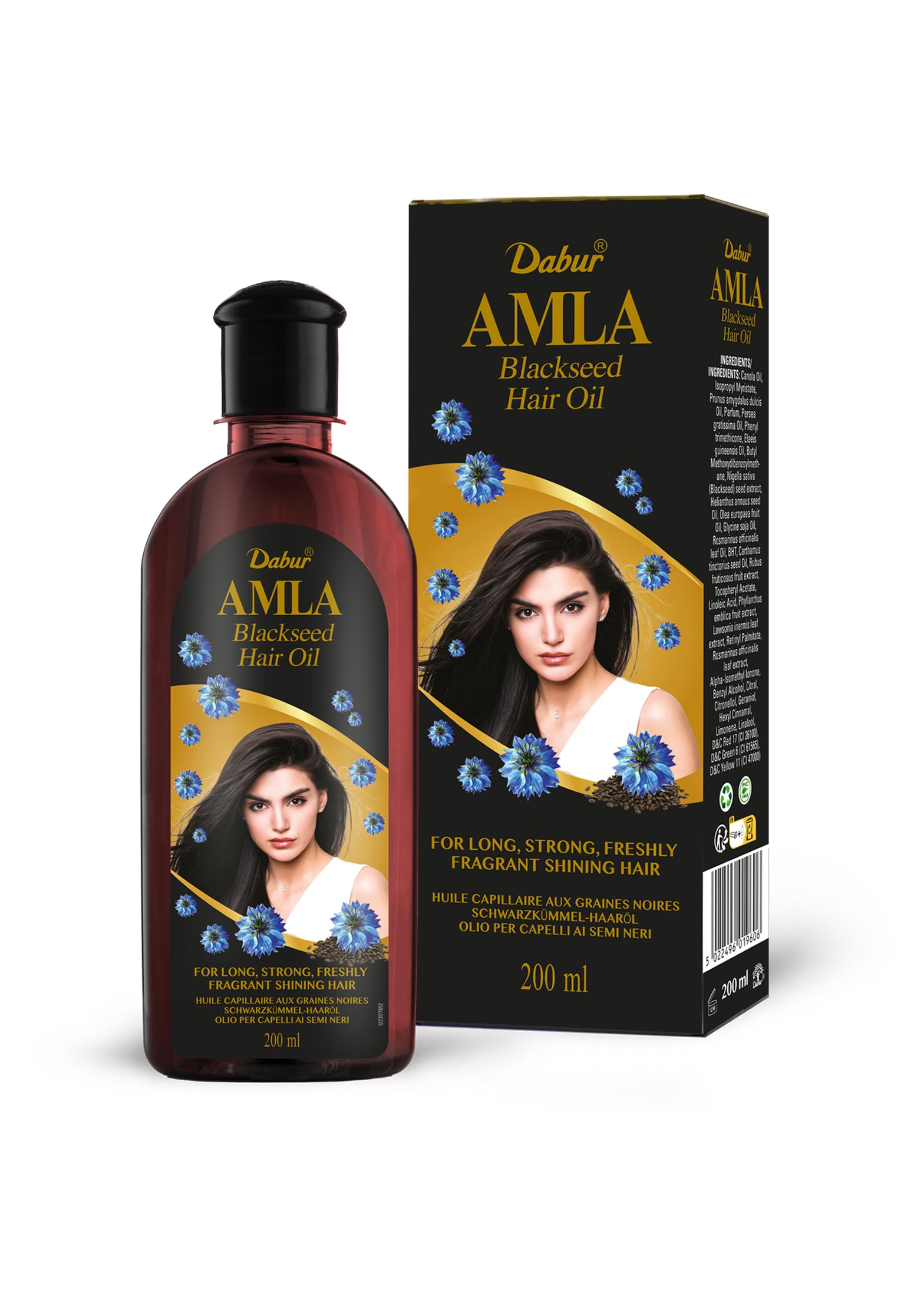 Dabur Amla Blackseed Hair Oil for All Hair Types, 200 ml - Nourishment & Shine