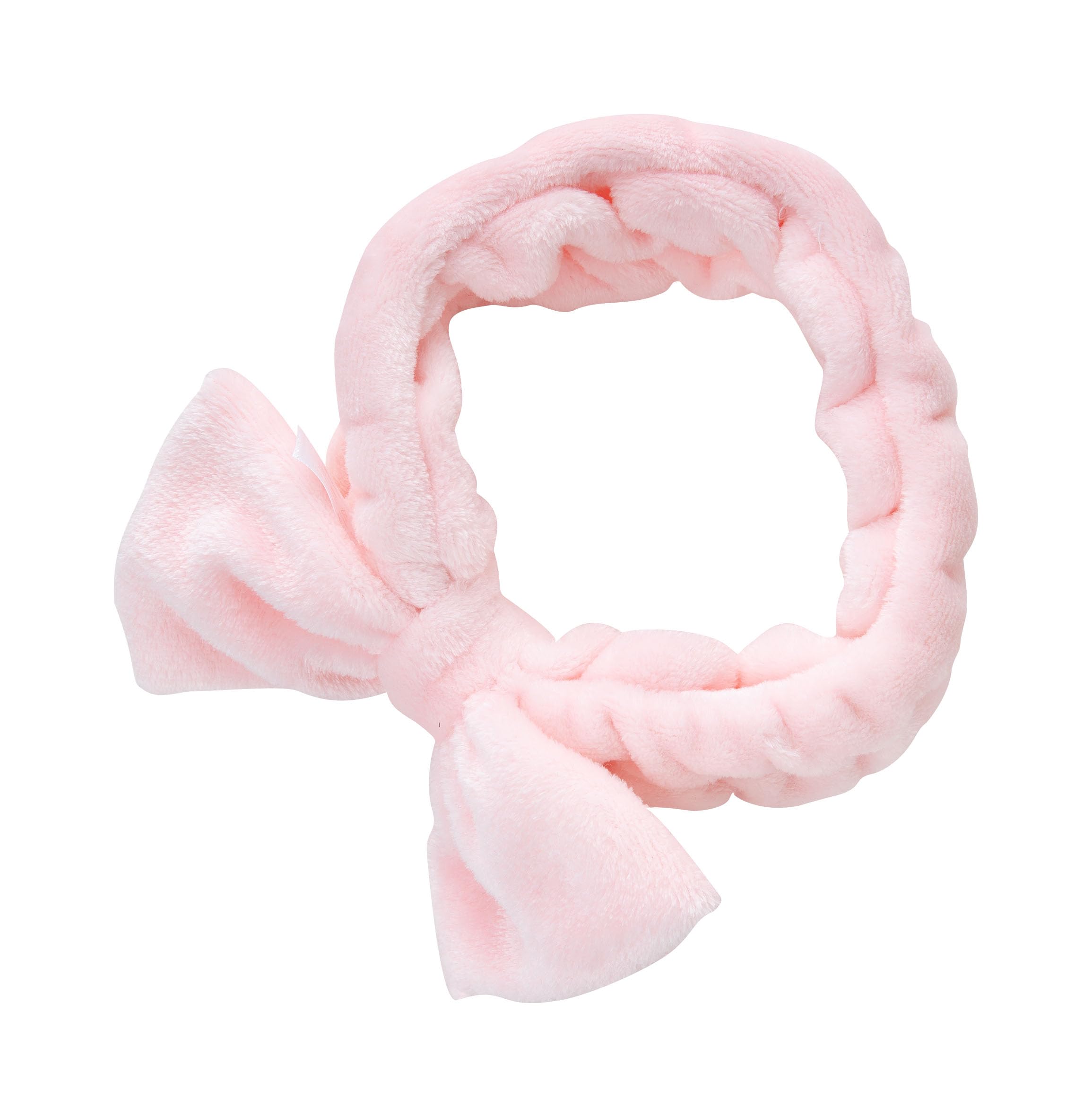 Brushworks Pink Soft Elasticated Makeup Headband with Bow for Skincare 5