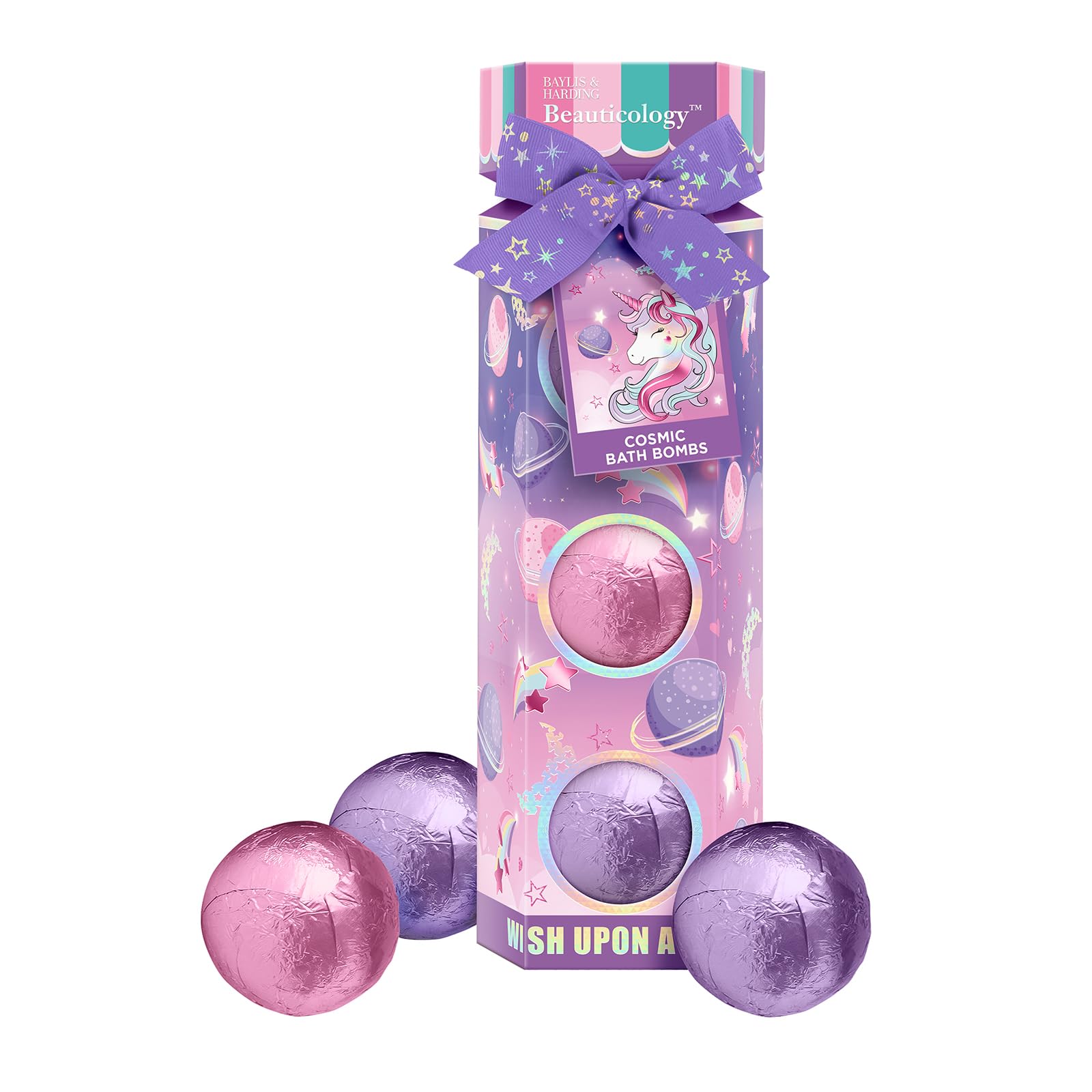 Baylis & Harding Beauticology Cosmic Bath Bomb Trio Gift Set - Vegan Friendly Sweet Scents