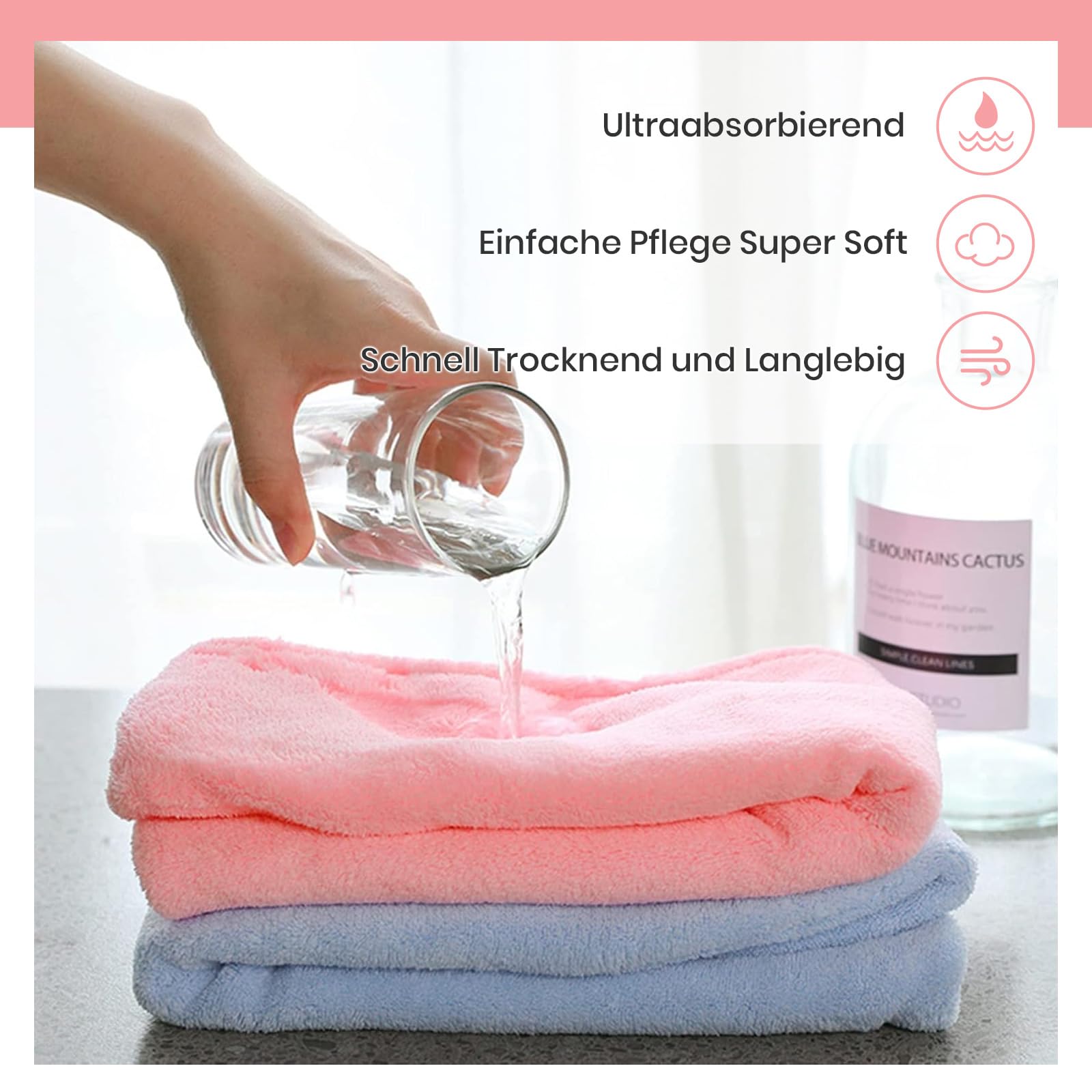 Good Nite Microfiber Hair Towel Wrap 3 Pack - Super Absorbent for Quick Drying 5