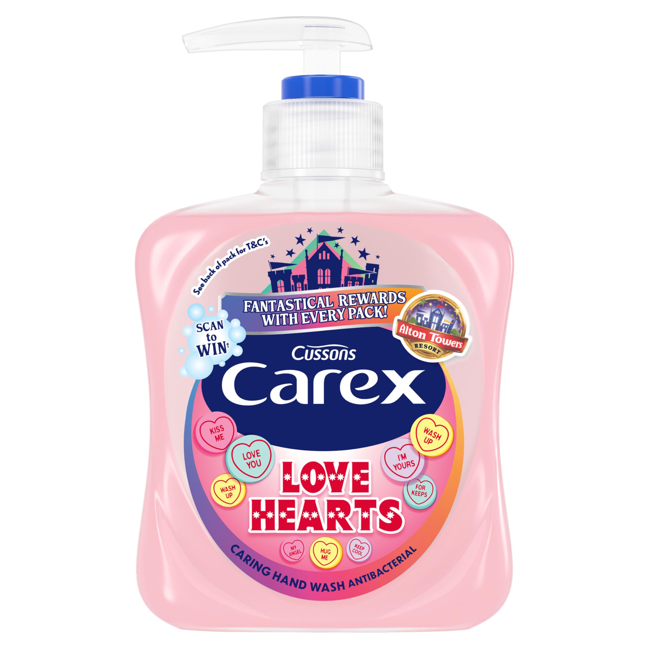 Carex Fun Editions Love Hearts Antibacterial Hand Wash Multipack (6 x 250ml) with Swizzles Fragrance