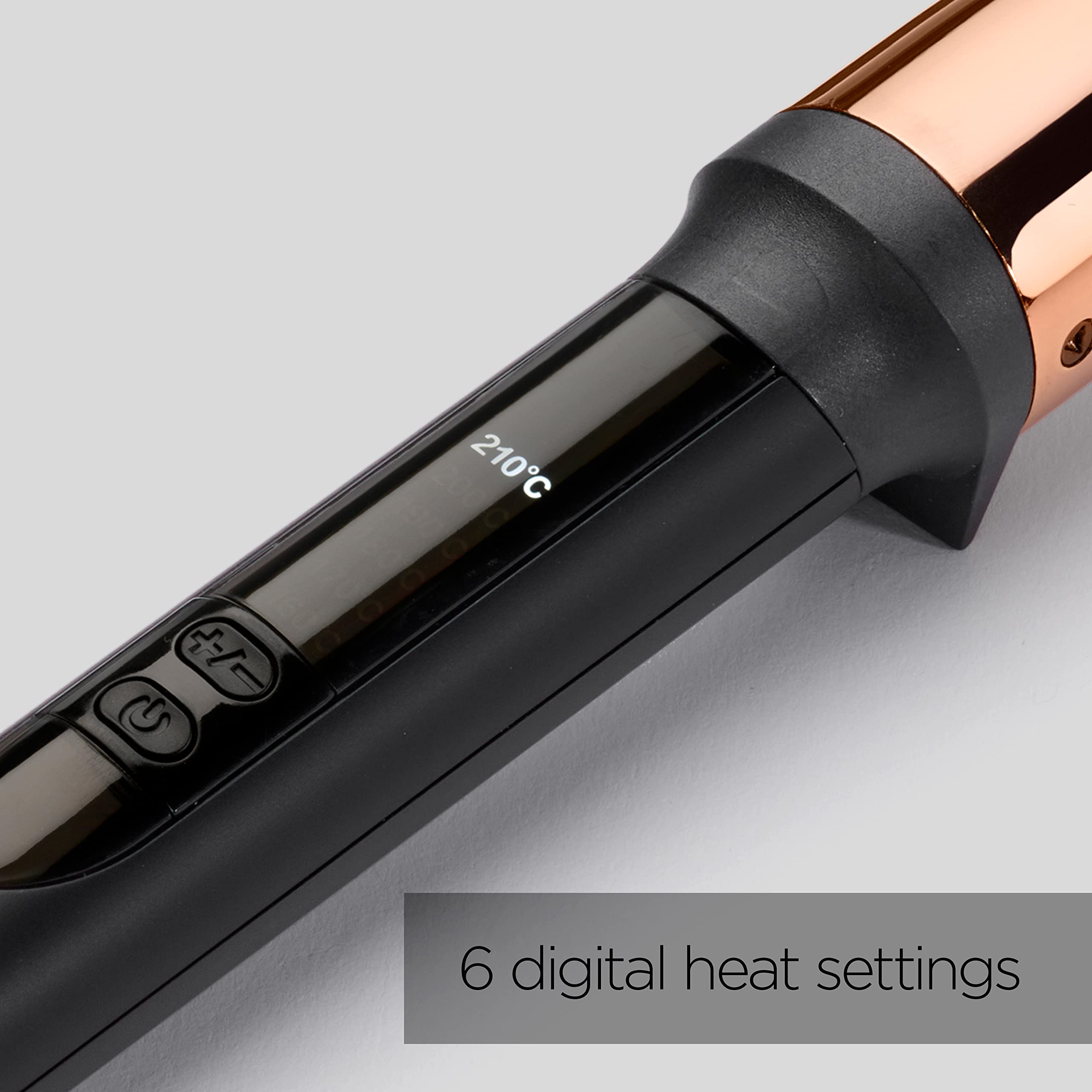 BaByliss Titanium Brilliance Konischer Lockenstab 32–19 mm – Professioneller Lockenstab für lockere Locken und sanfte Wellen, titanbeschichteter Stab, 6 einstellbare Temperaturstufen bis 210 °C, schnelles Aufheizen, 2358U 6