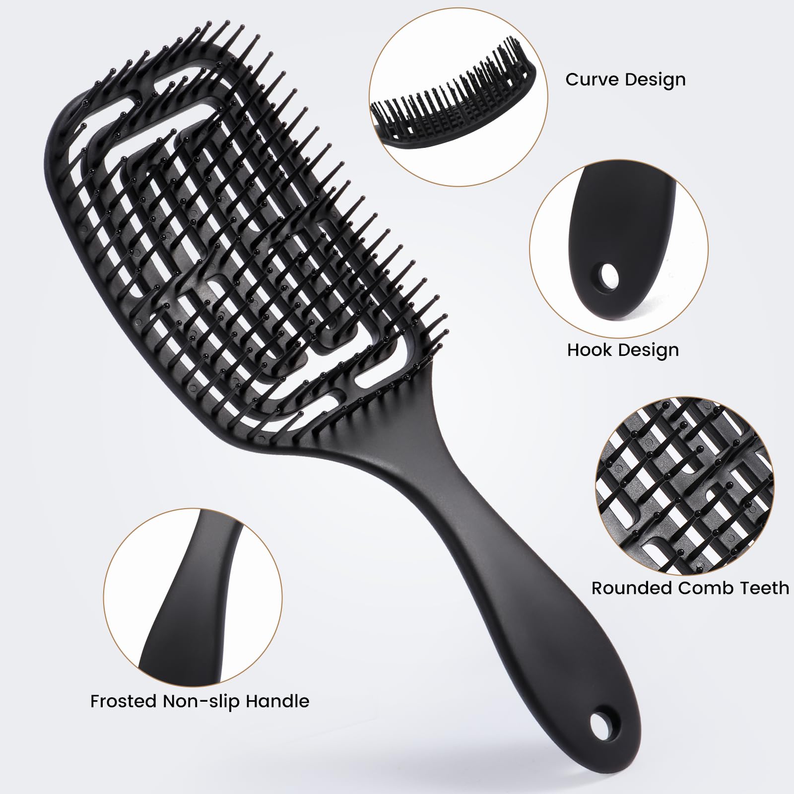 Oderra Ergonomic Anti-Breakage Hairbrush for Wet or Dry Hair