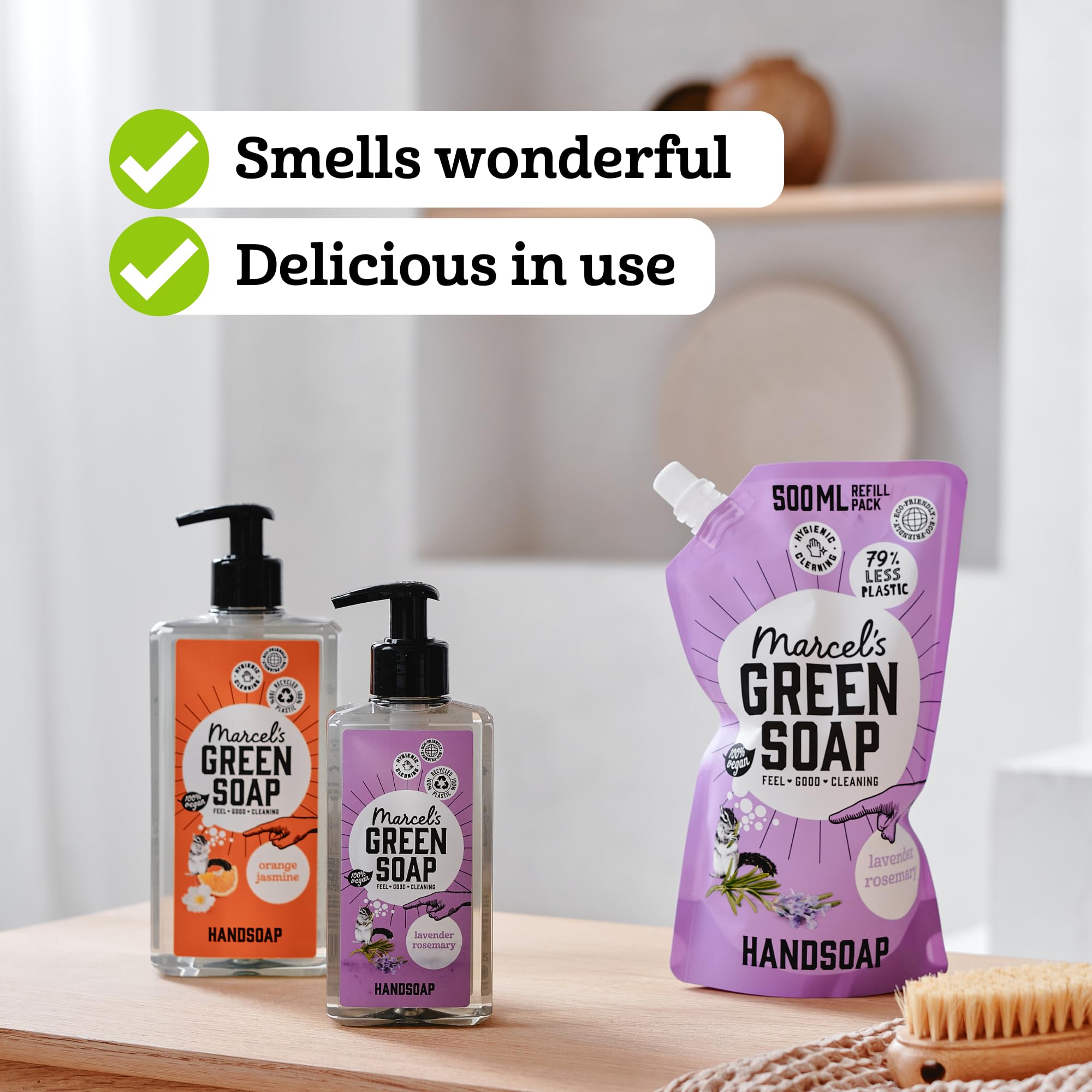 Marcel's Green Soap Hand Soap Dispenser, Orange & Jasmine, Plant-Based 3