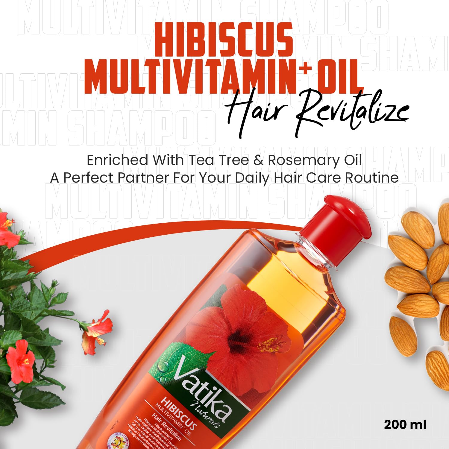 Vatika Naturals Hibiscus Multivitamin Hair Oil with Tea Tree & Rosemary - 200ml 3