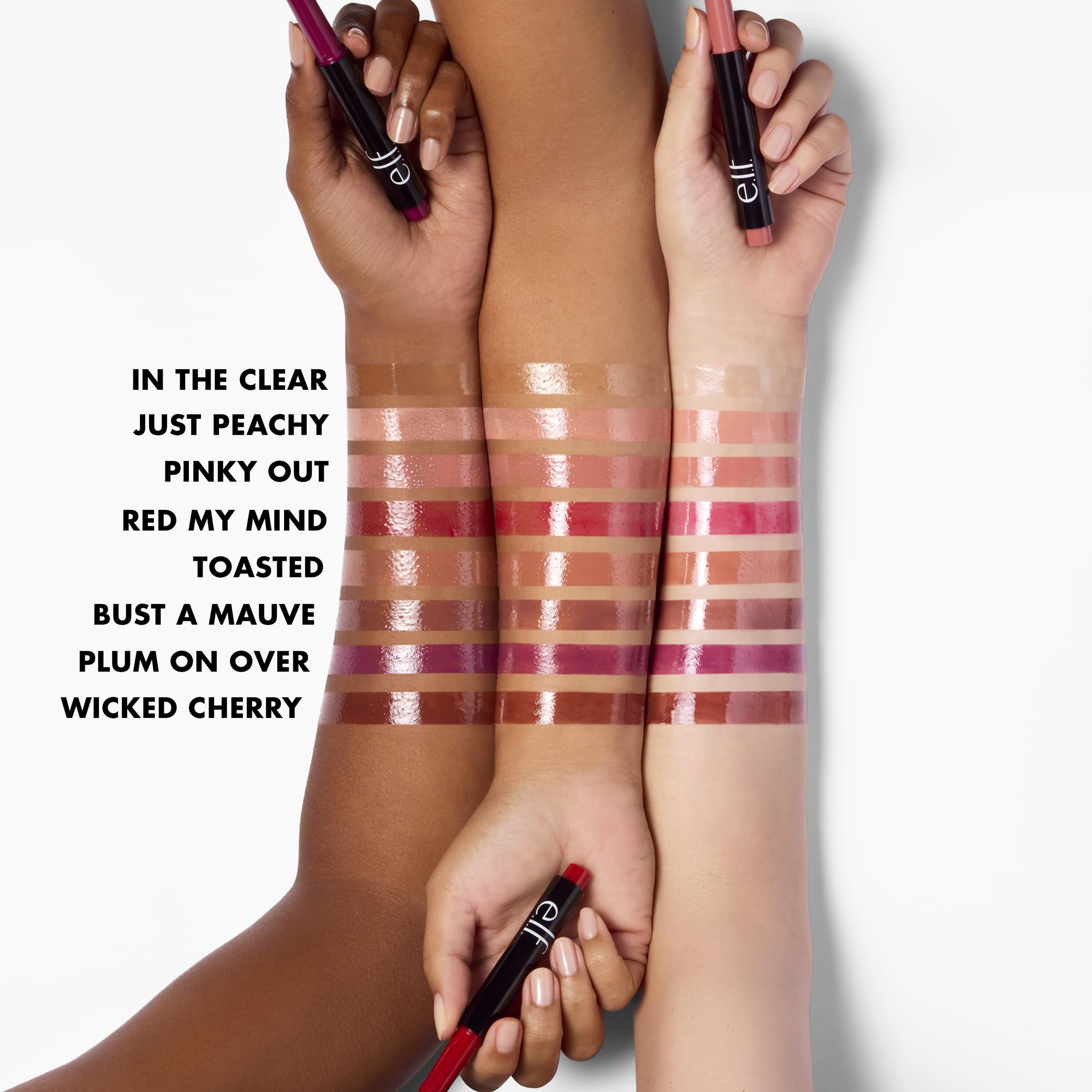 elf Pout Clout Lip Plumping Pen, pflegender Lippenbalsam für zarte Farbe &amp; 3