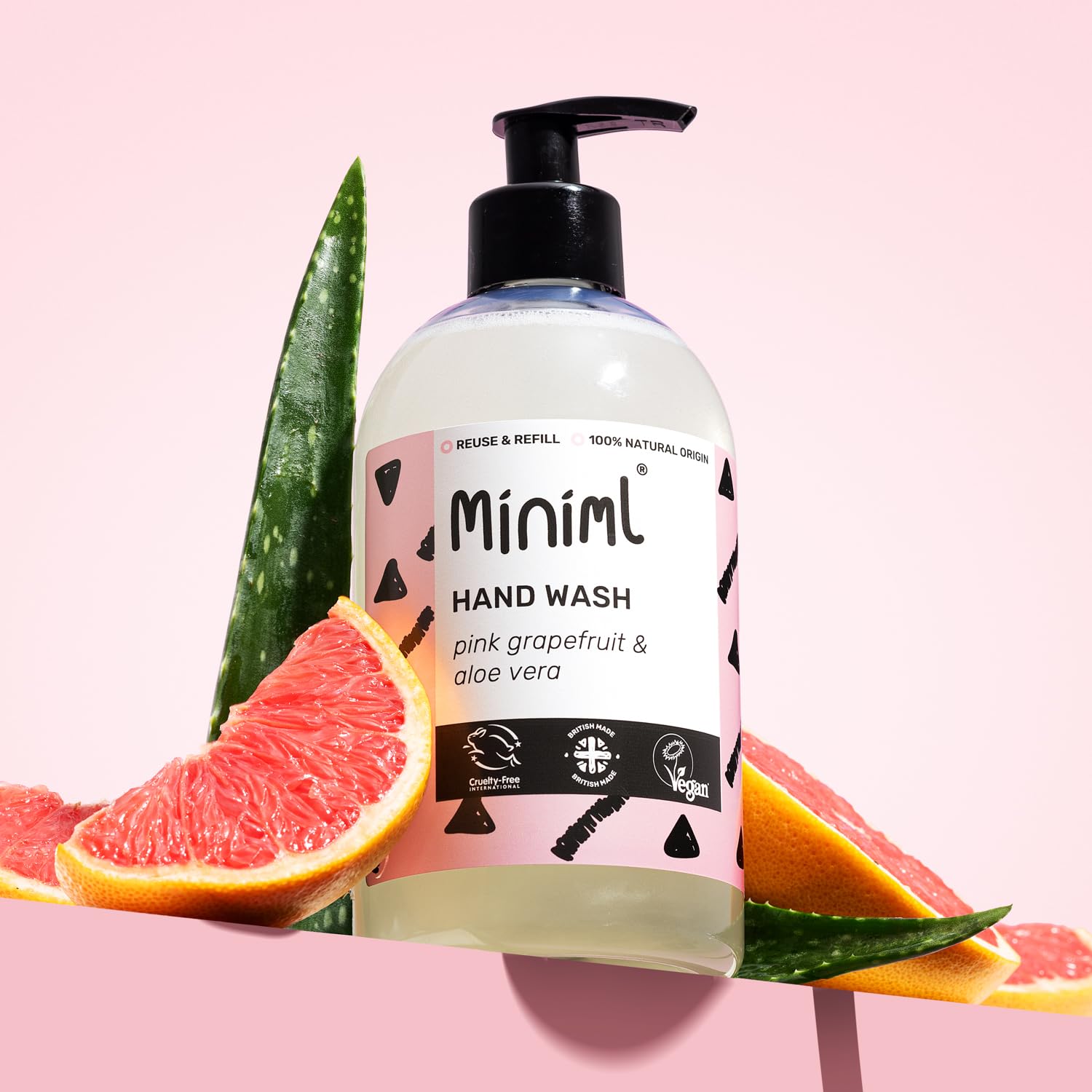 Miniml Pink Grapefruit & Aloe Vera Hand Soap Liquid, 500ml - Vegan, Eco-Friendly Wash for Sensitive Skin 5