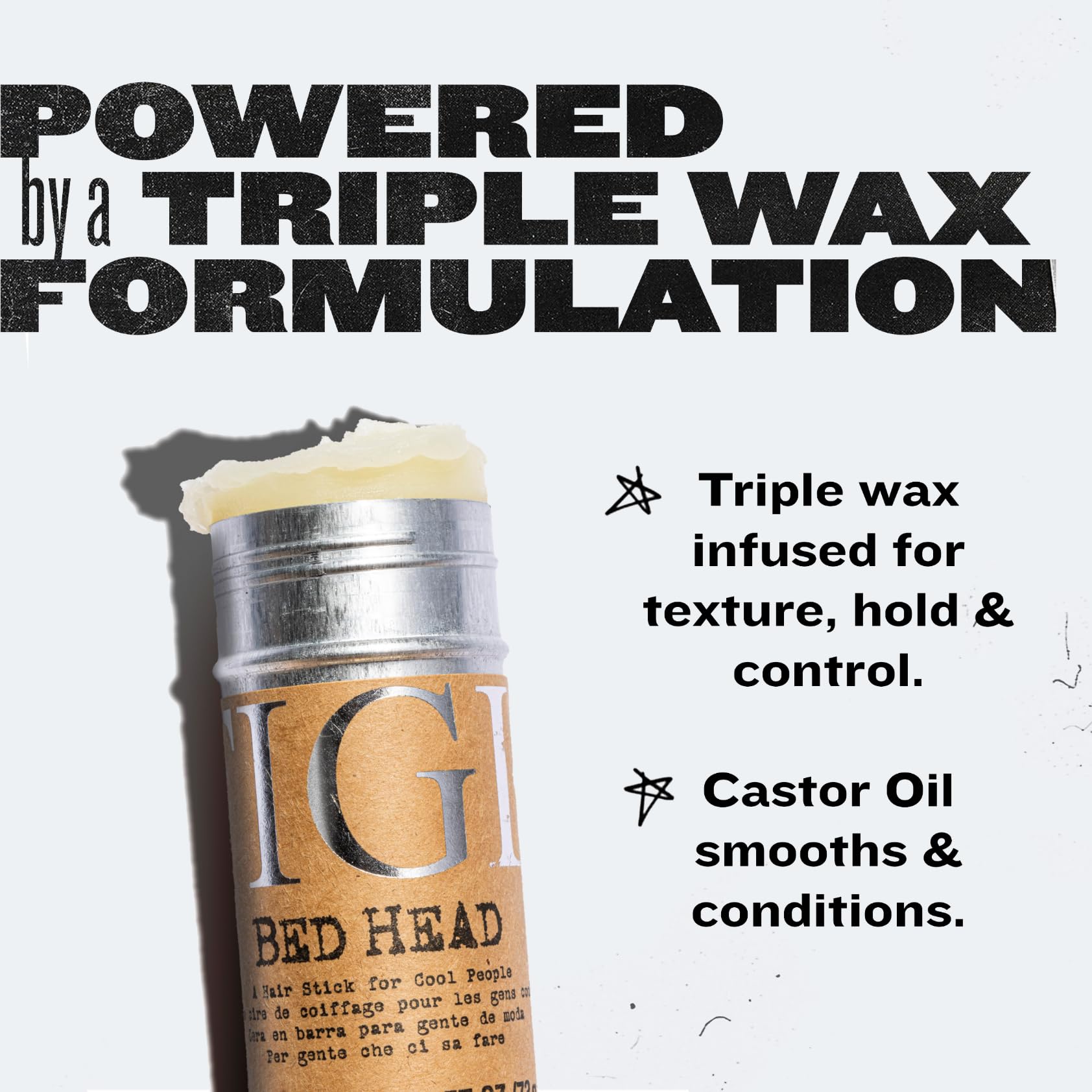 Bed Head by TIGI Haarwachs-Stick – Professionelles Haarstyling-Wachs für Damen und Herren, starker Halt für Slick Back, geklebtes Haar, Bändigung von fliegenden Haaren und Textur, nicht klebendes, halbmattes Finish 4