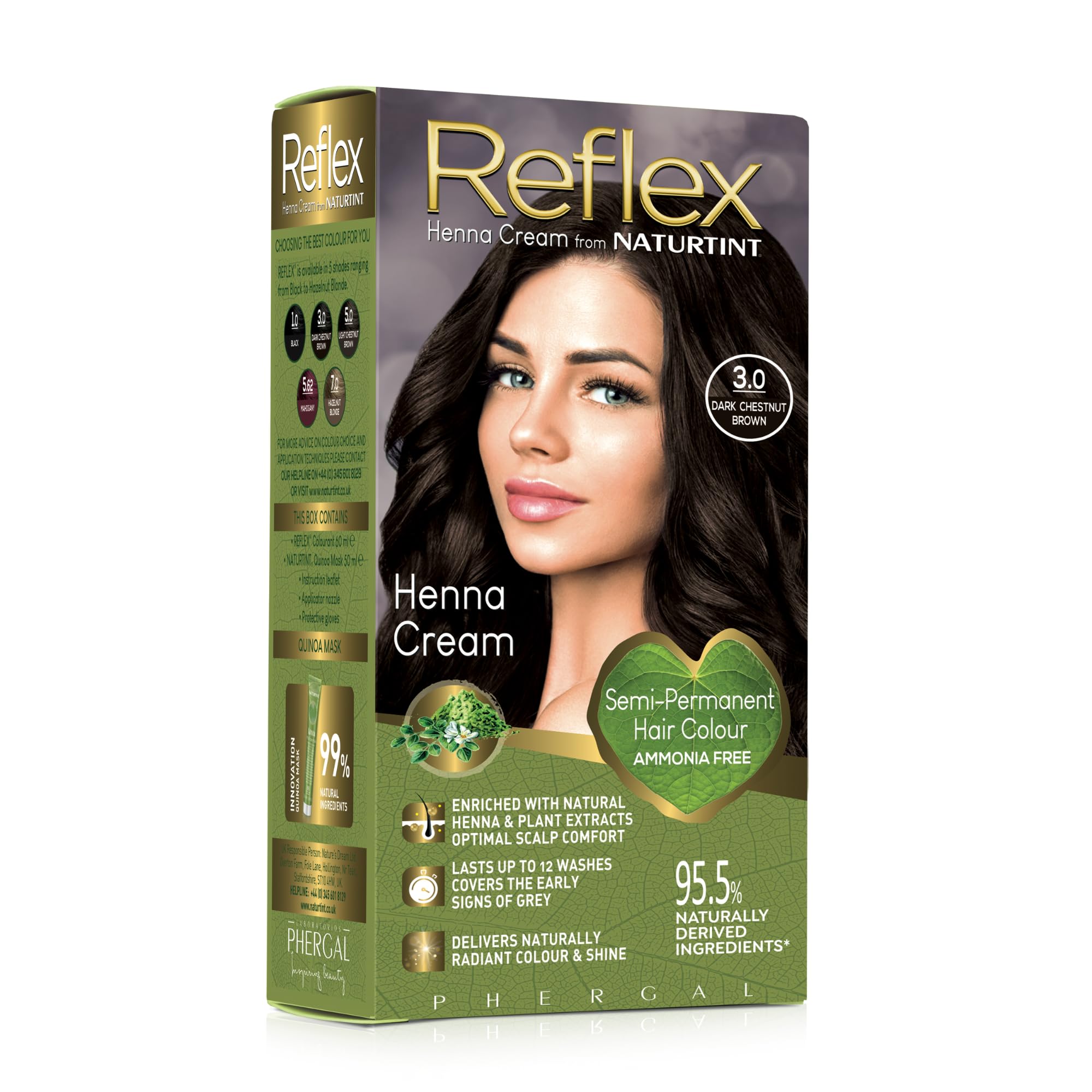 Naturtint Reflex Semi-Permanent Hair Colour - 3.0 Dark Chestnut Brown