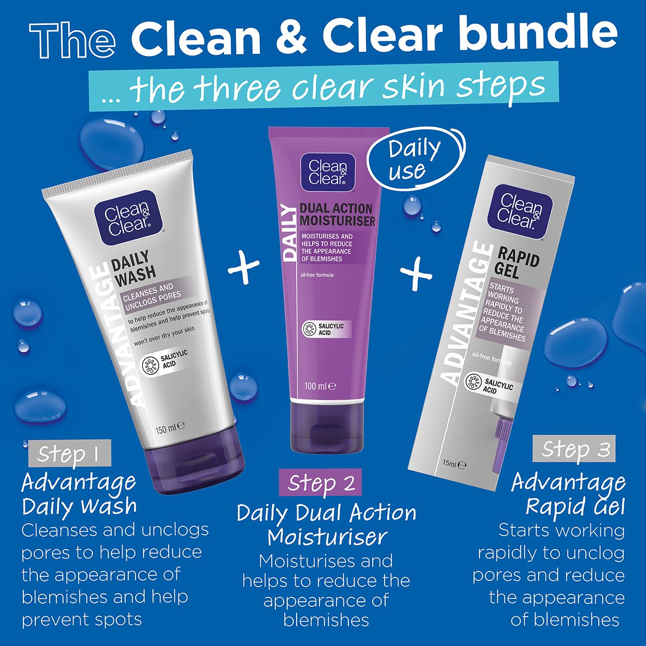 Clean & Clear Dual Action Moisturiser for Blemish Prevention, Oil-Free, 100ml 5