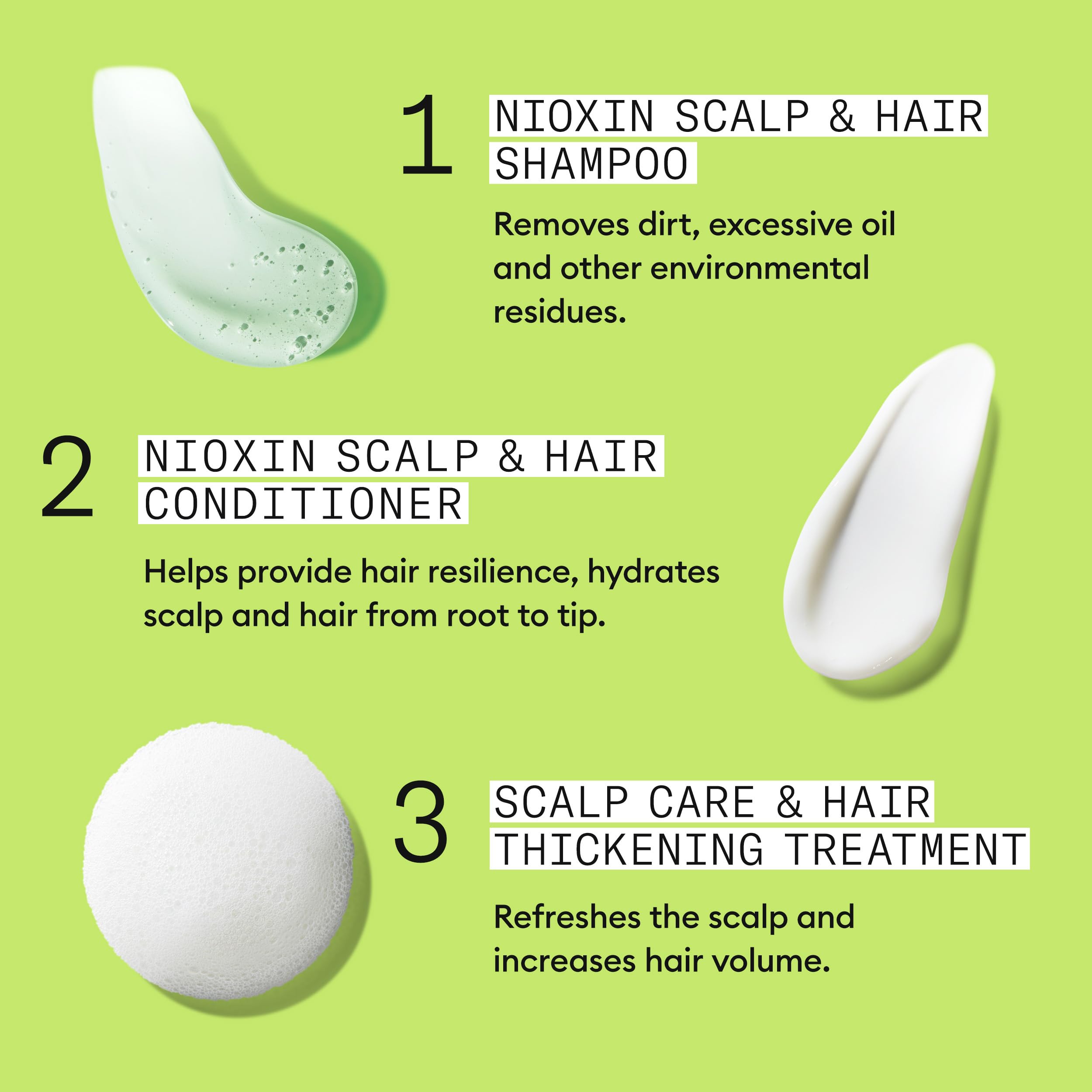 Nioxin Scalp + Hair Thickening System 2 Kit - Haarverdichtungssystem für natürliches Haar mit fortschreitender Ausdünnung - Shampoo, Spülung &amp; Kopfhautbehandlung (150+150+40ml) 8