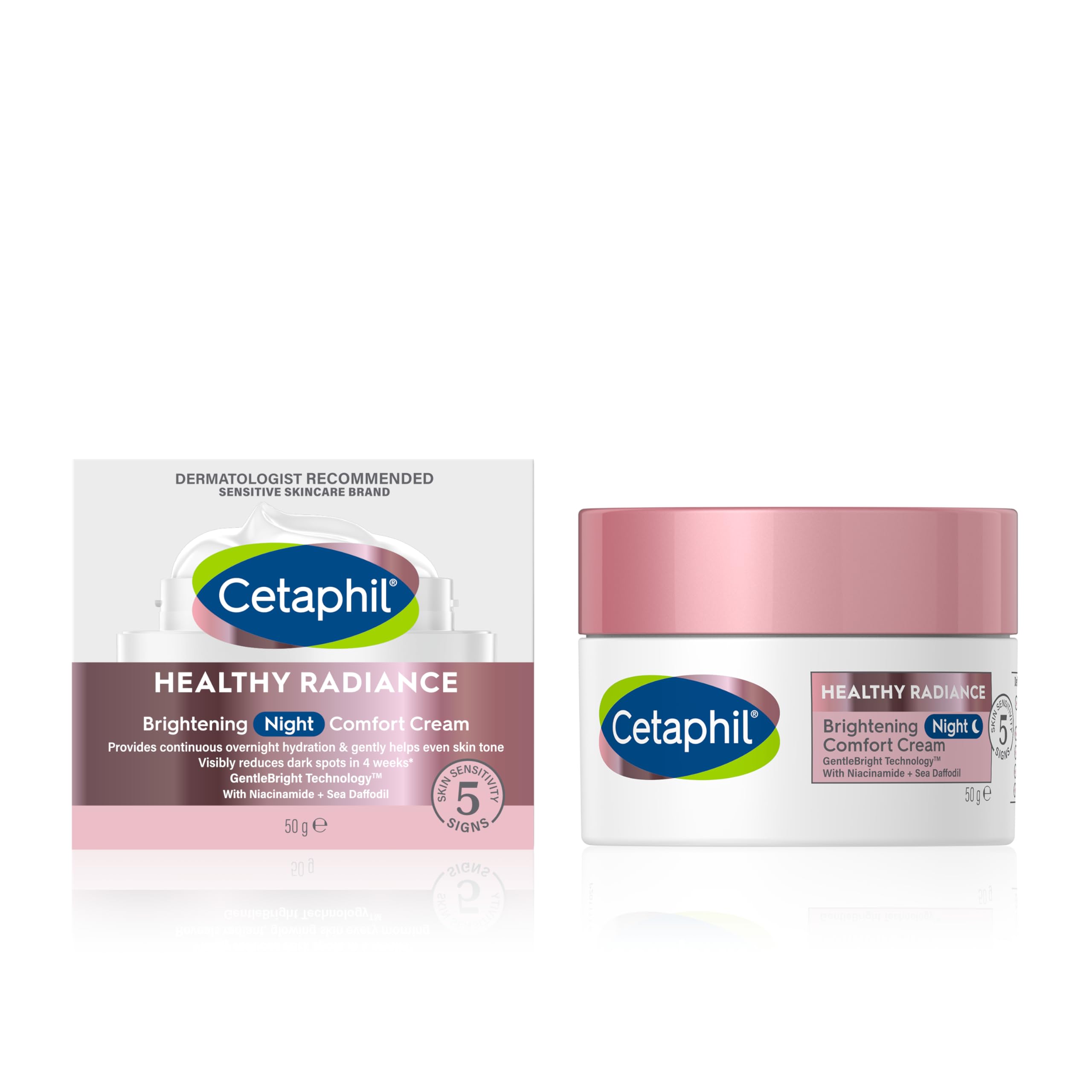 Cetaphil Nachtcreme, 50 g, Feuchtigkeitscreme für ein strahlendes, gesundes Hautbild