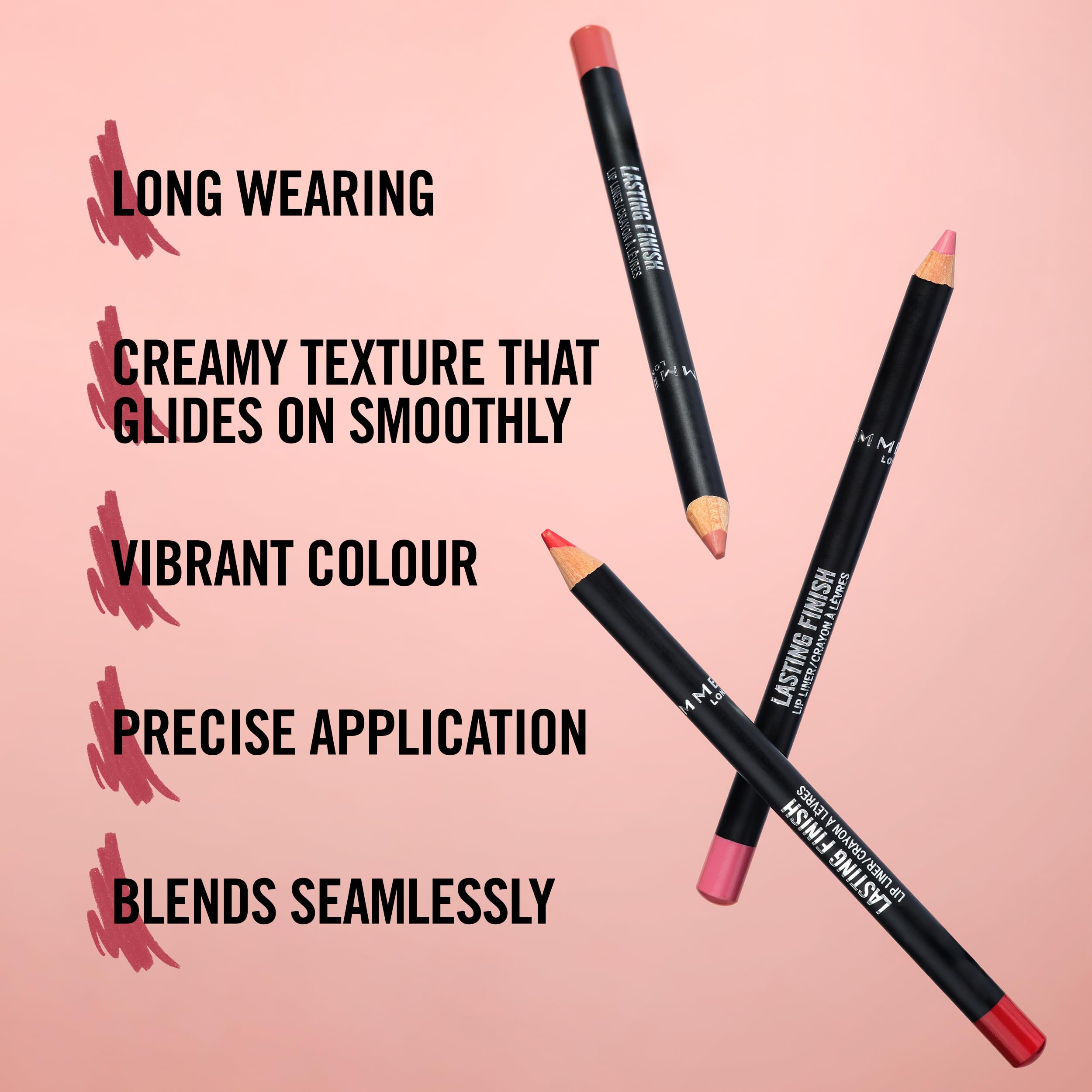 Rimmel Lasting Finish 8HR Lip Liner in Pink Candy - Long-Wearing Creamy Colour for Defined Lips 3