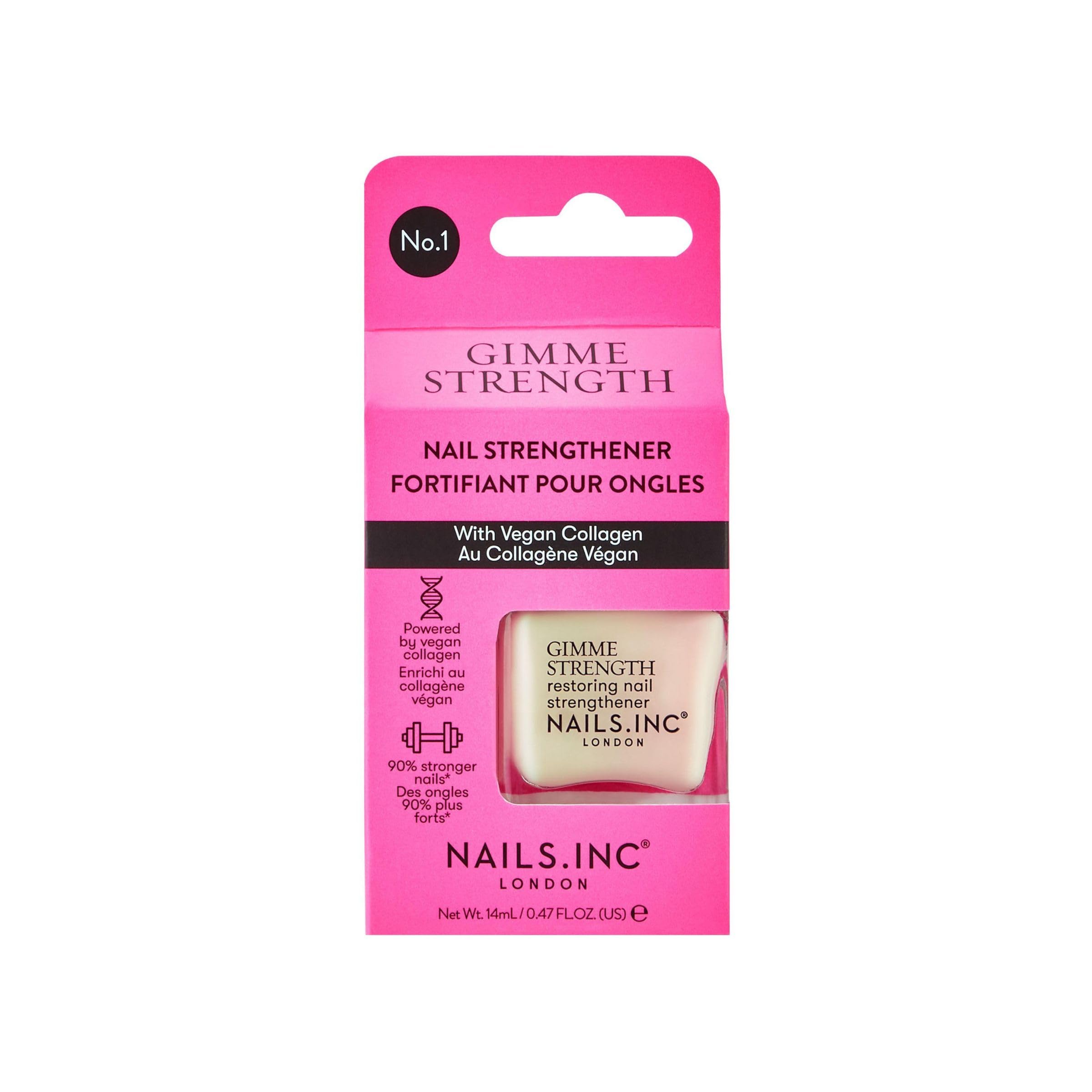 Nails Inc Gimme Strength Nail Treatment Restoring Strengthener with Vegan Collagen, 14 ML 8
