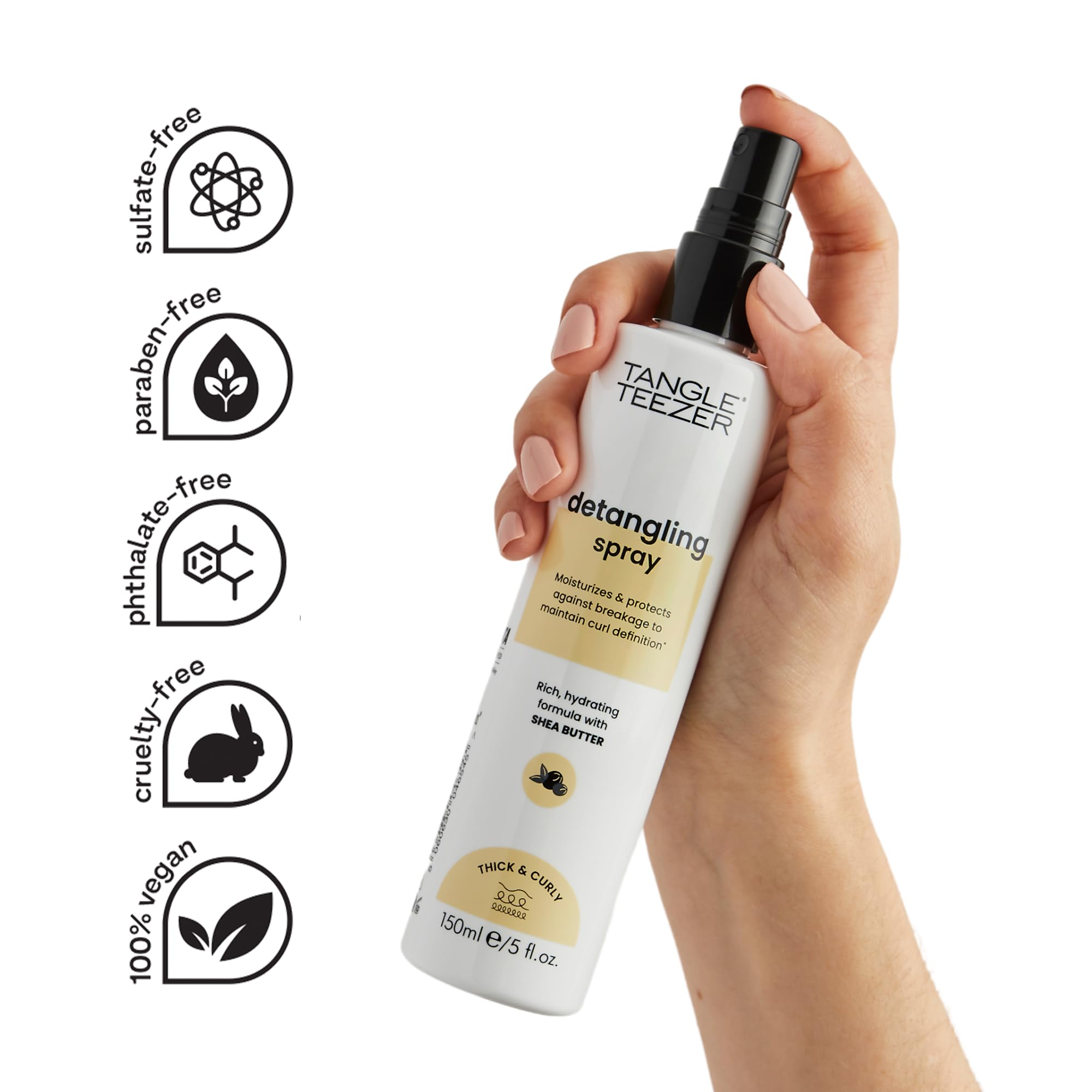 Tangle Teezer Everyday Detangling Cream Spray for Thick/Curly Hair with Shea Butter 5