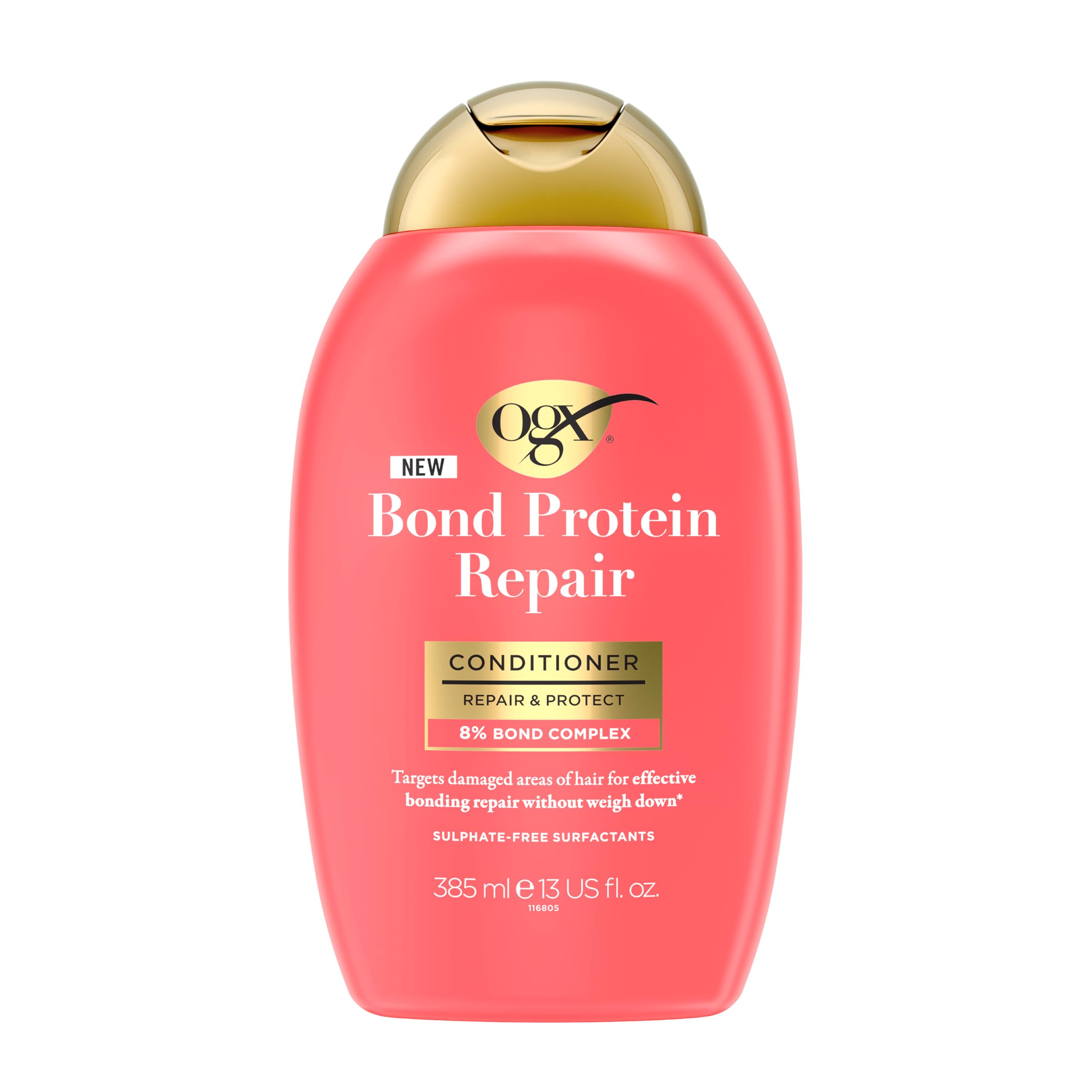 OGX Bond Protein Repair Conditioner with 8% Bond Complex for Damaged Hair, 385ml