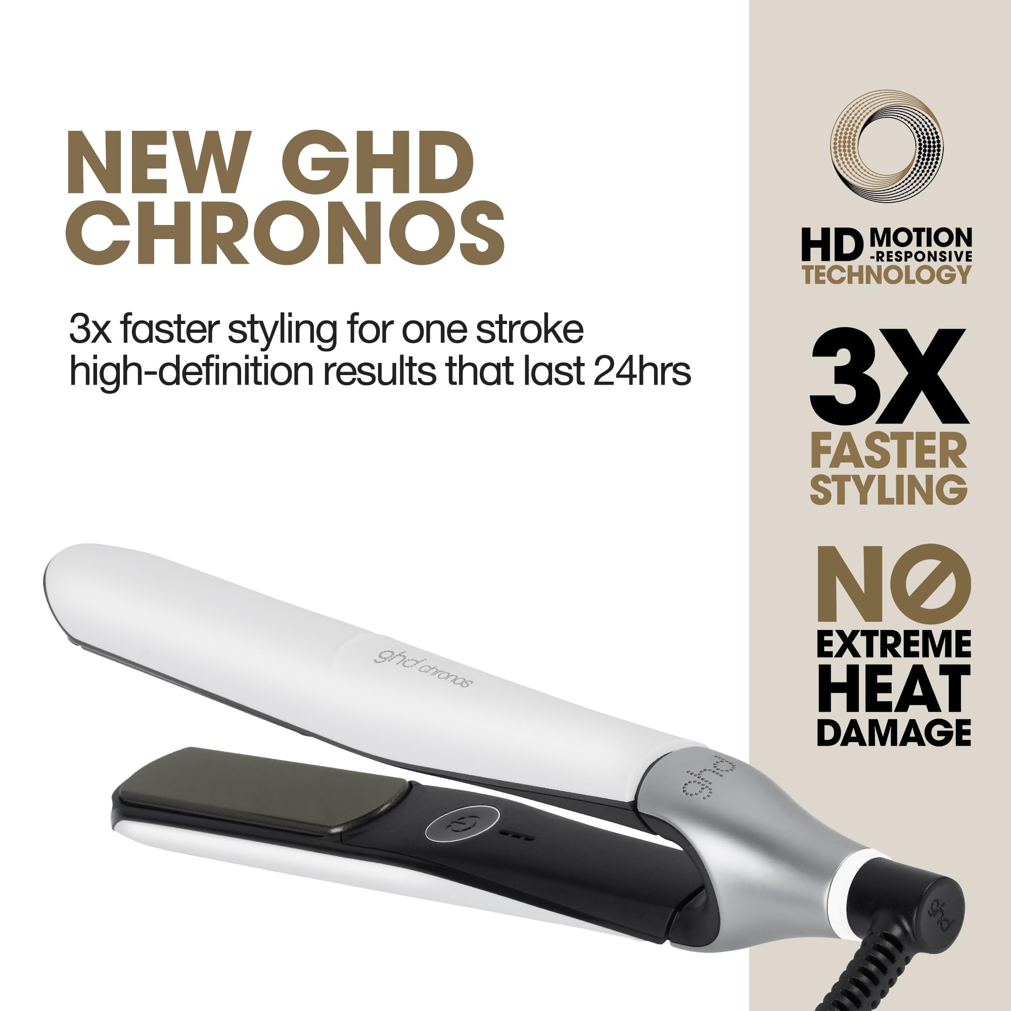 ghd Chronos Professional Styler, White: One Stroke High-Definition Results Lasting 24hrs 3